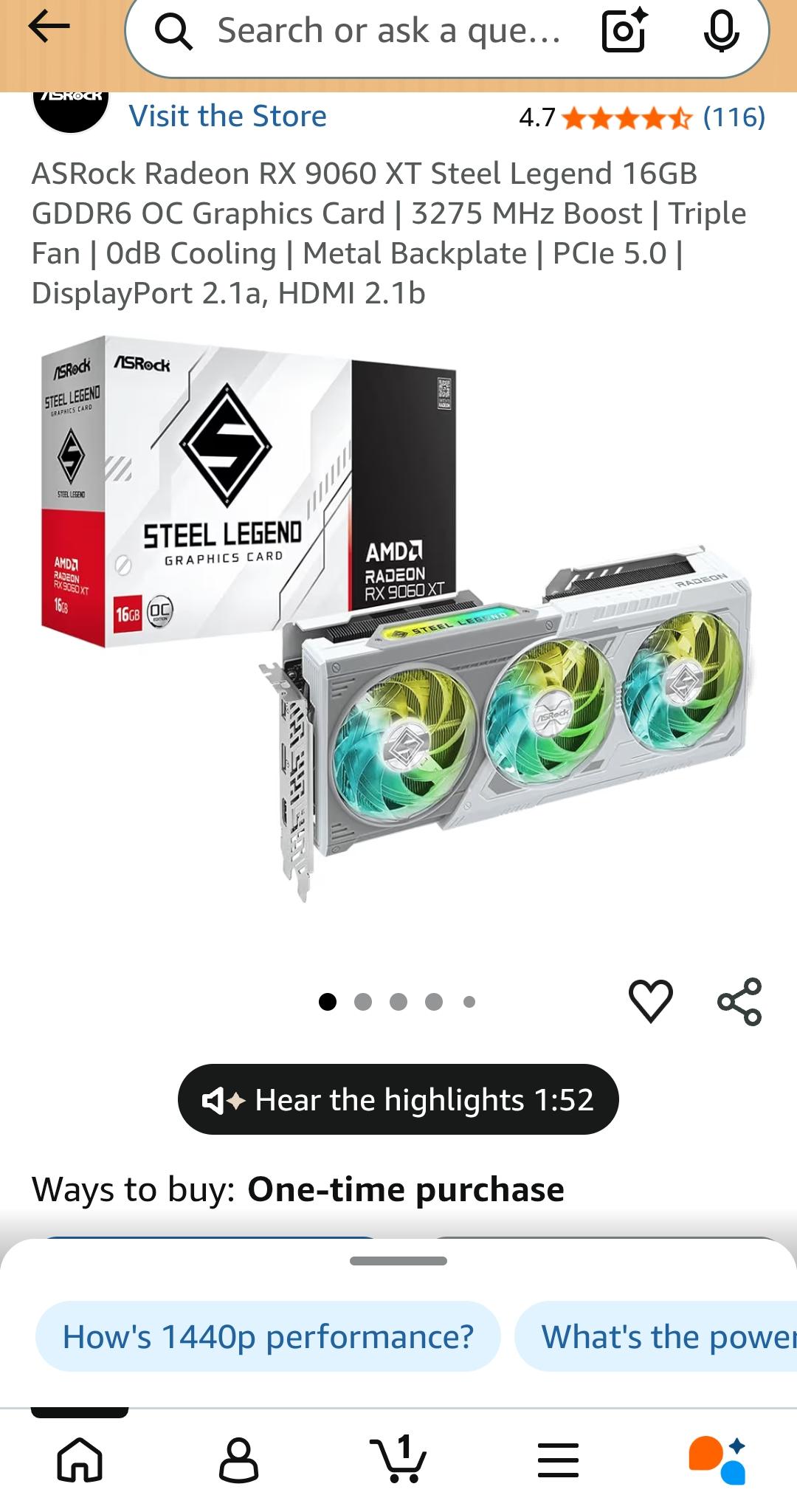 Rx 9060xt 16gb steel legend