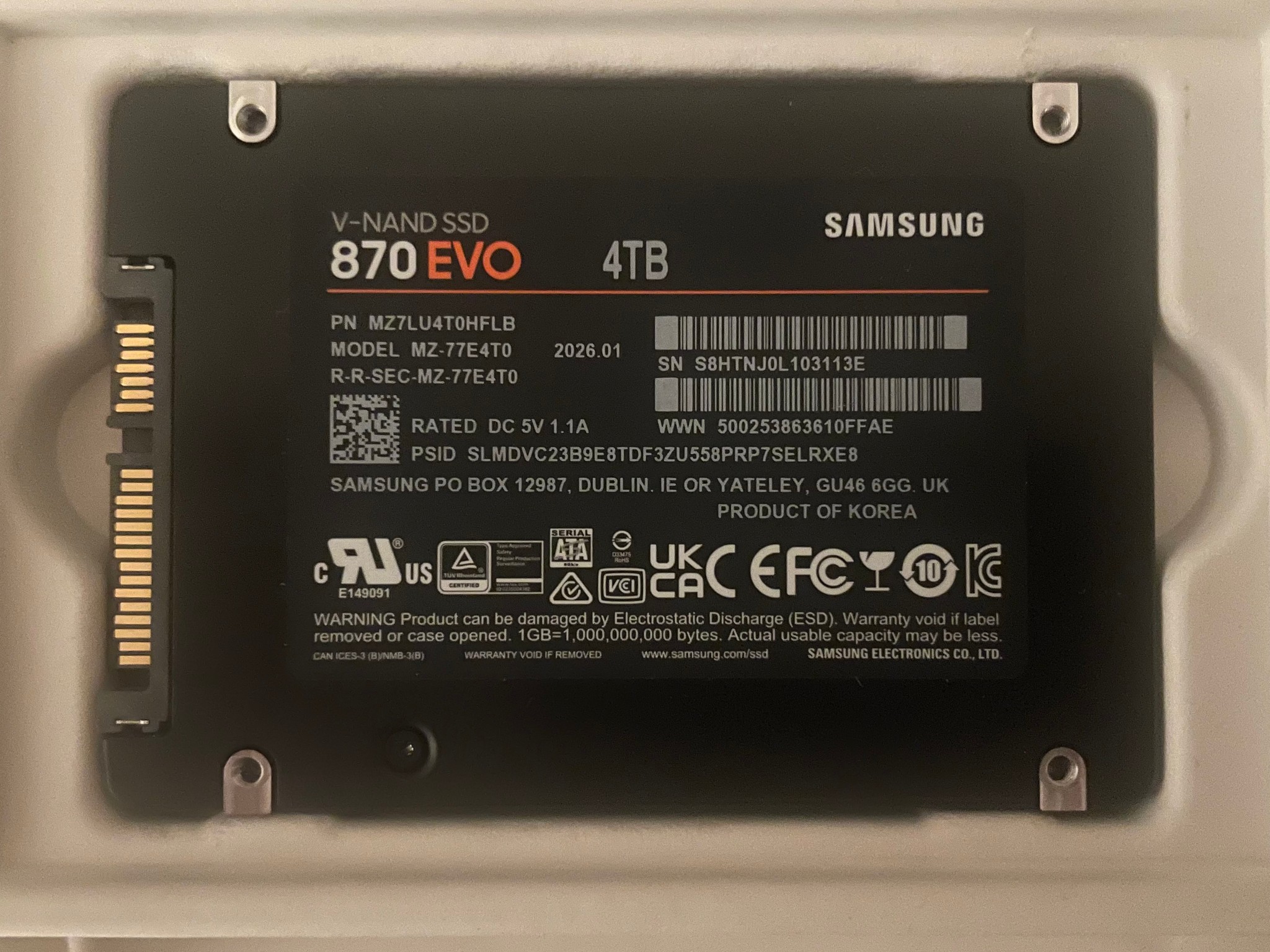 For sale: Brand new!Never Opened! Samsung 870 EVO 4TB SATA2.5 SSD! 300 below Samsung Price!