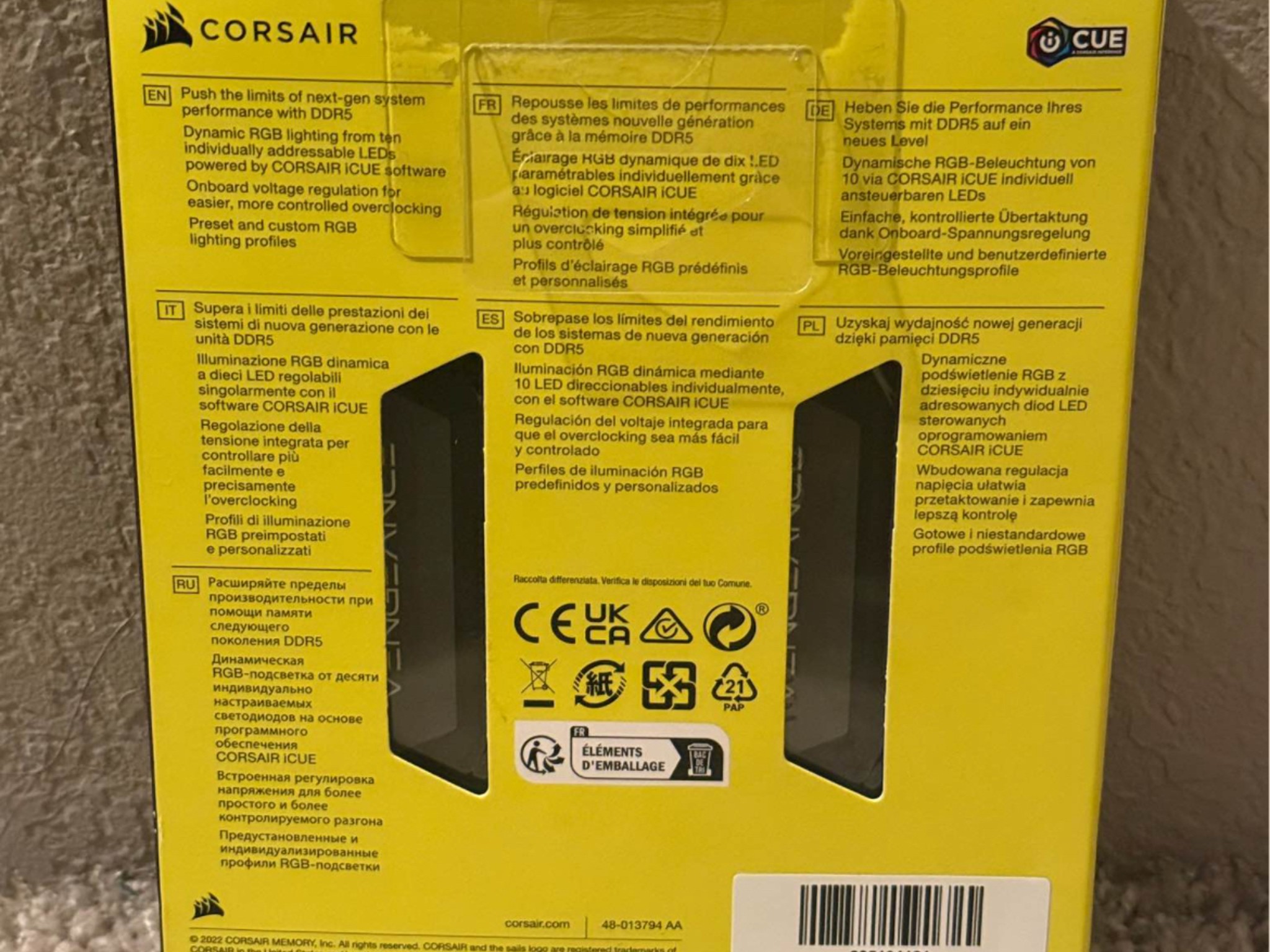 Corsair Vengeance 2X16GB Intel XMP 6000MHz DDR5