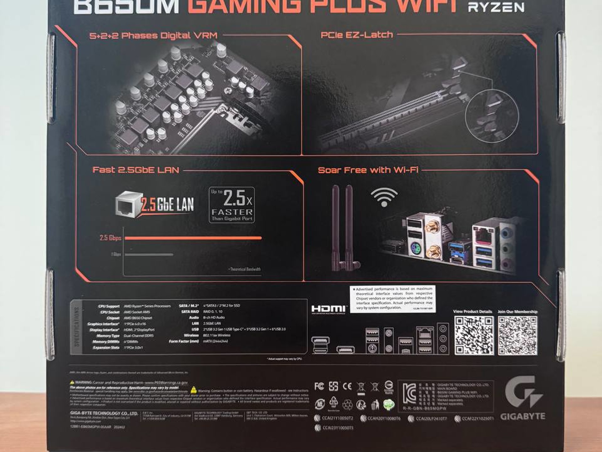 **Bundle** GIGABYTE B650M GAMING PLUS WIFI AM5 + CORSAIR Vengeance RGB 32GB (2x16GB) RAM DDR5