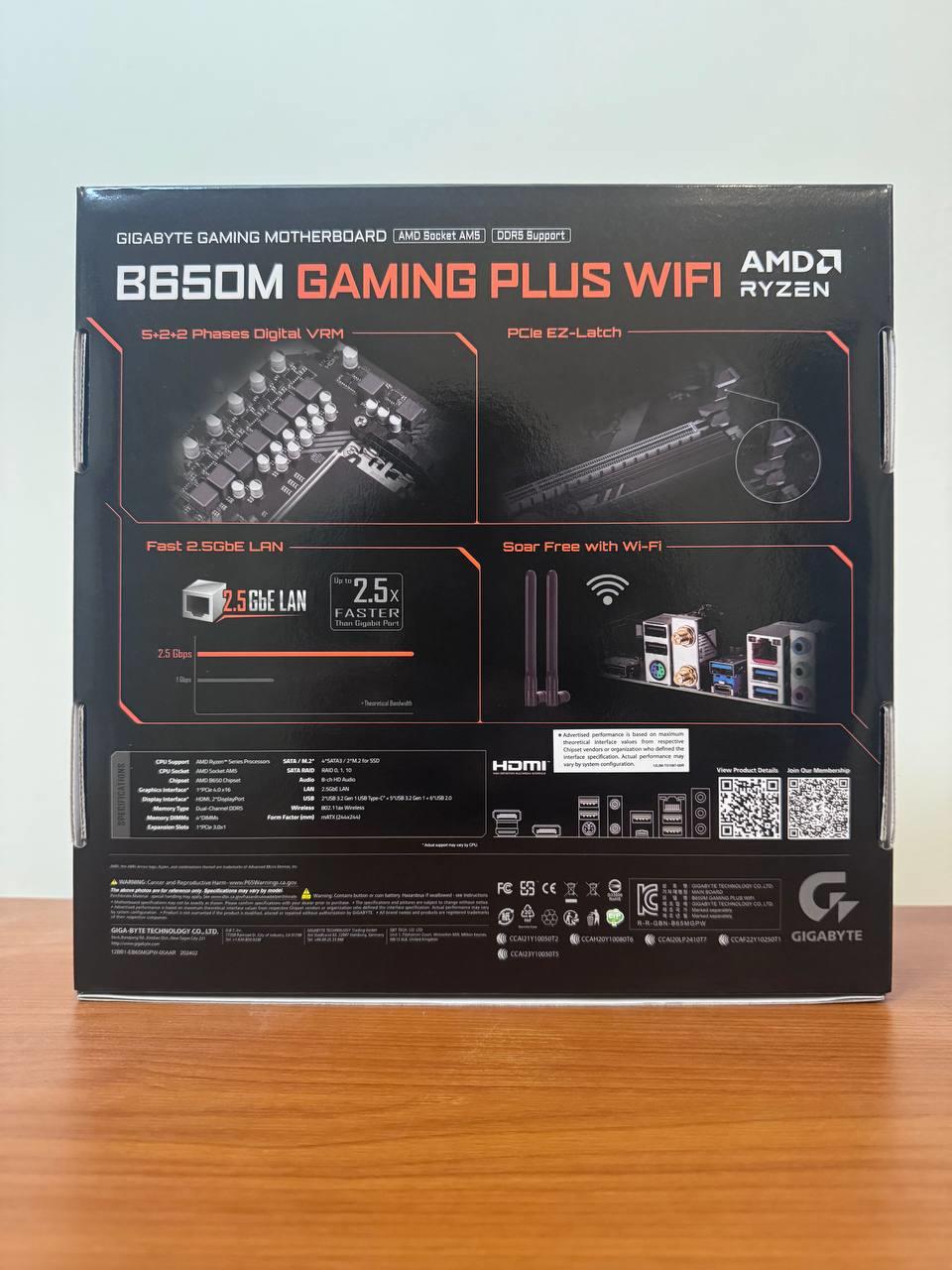 **Bundle** GIGABYTE B650M GAMING PLUS WIFI AM5 + CORSAIR Vengeance RGB 32GB (2x16GB) RAM DDR5