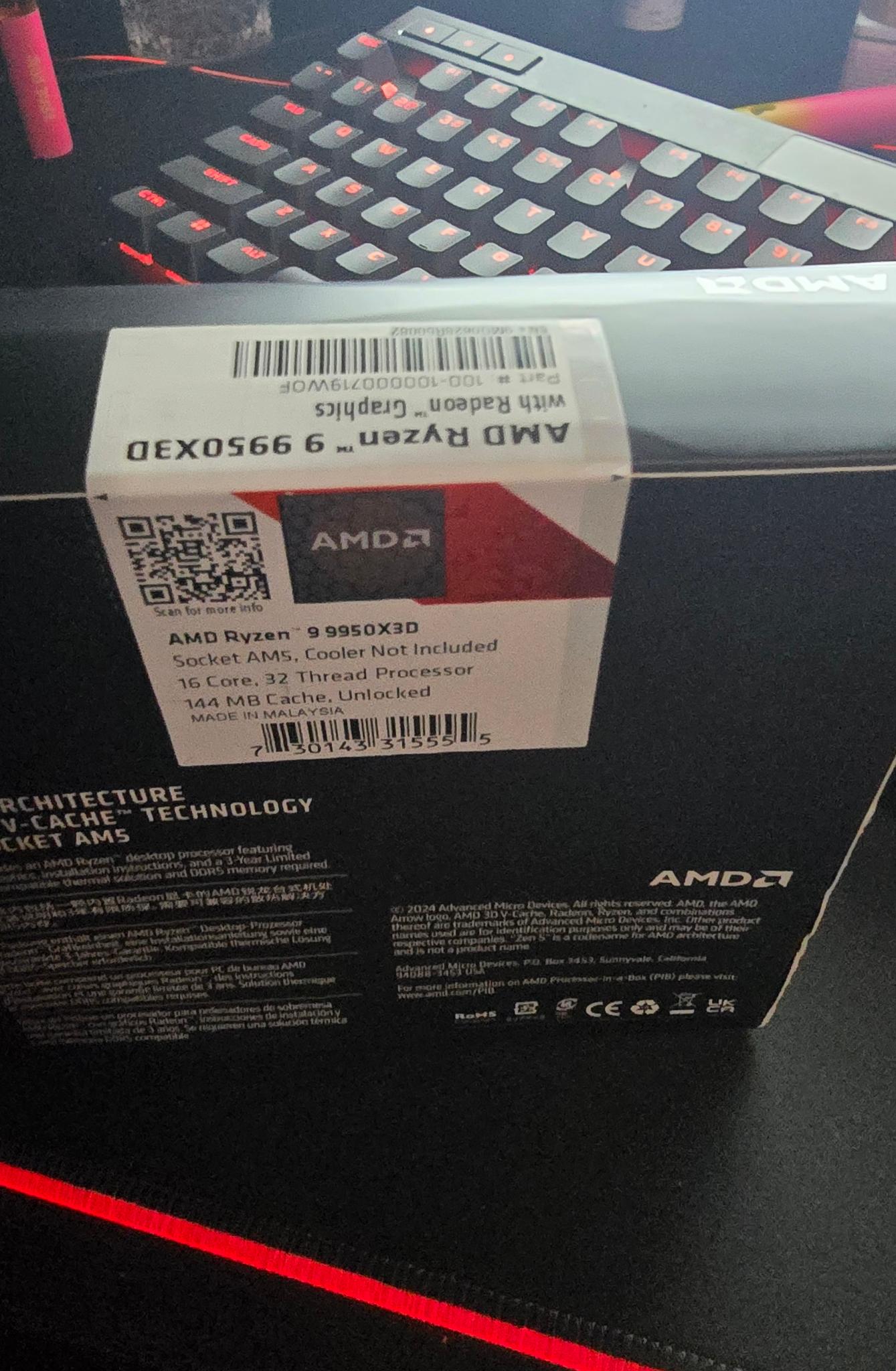 AMD Ryzen 9 9950X3D – Brand New Sealed, Never Opened – $599