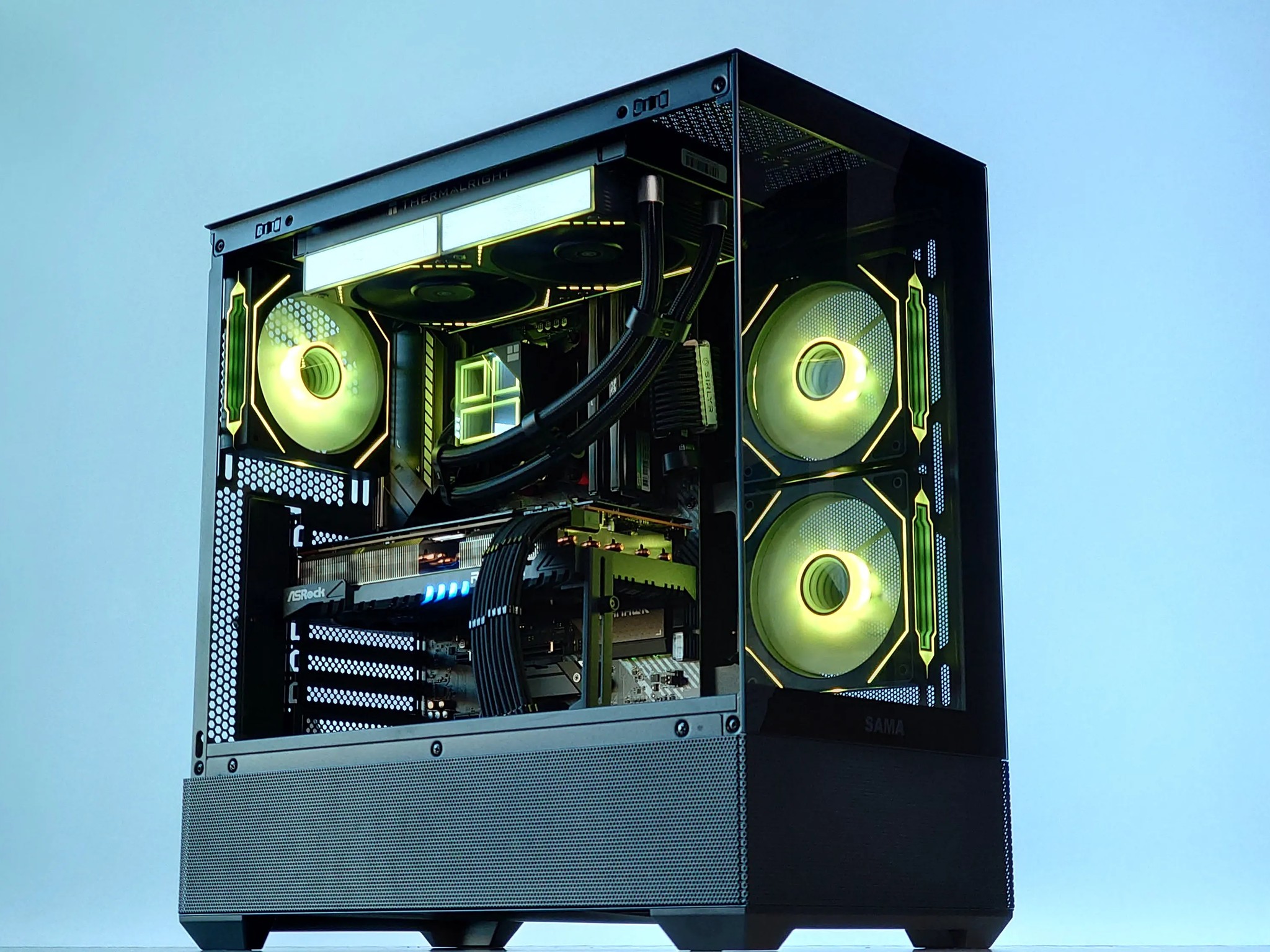 💧🧬Liquid Cooled Gaming PC🚀 AMD RX 7800 XT 16GB🚀AMD Ryzen 7 5700X3D 3D V-Cache🚀 32GB DDR4🚀1TB SSD