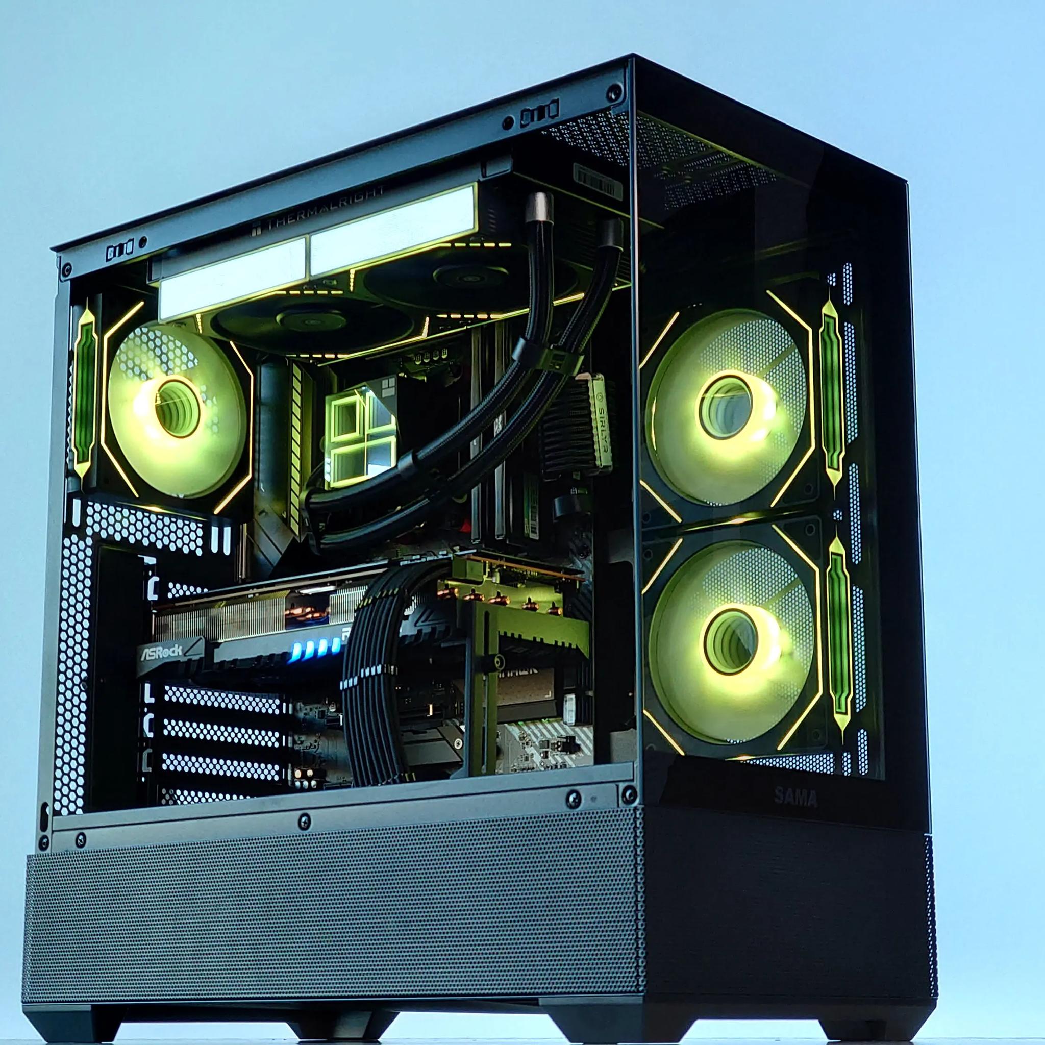 💧🧬Liquid Cooled Gaming PC🚀 AMD RX 7800 XT 16GB🚀AMD Ryzen 7 5700X3D 3D V-Cache🚀 32GB DDR4🚀1TB SSD