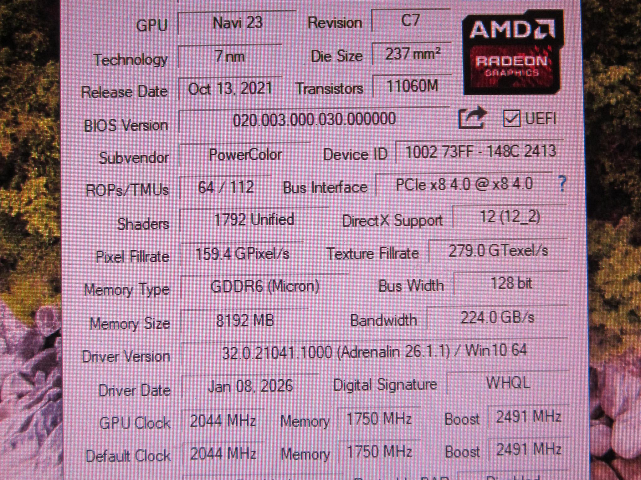 PowerColor Fighter RX 6600 8GB GDDR6 Graphics Card AXRX PCI Express 4.0