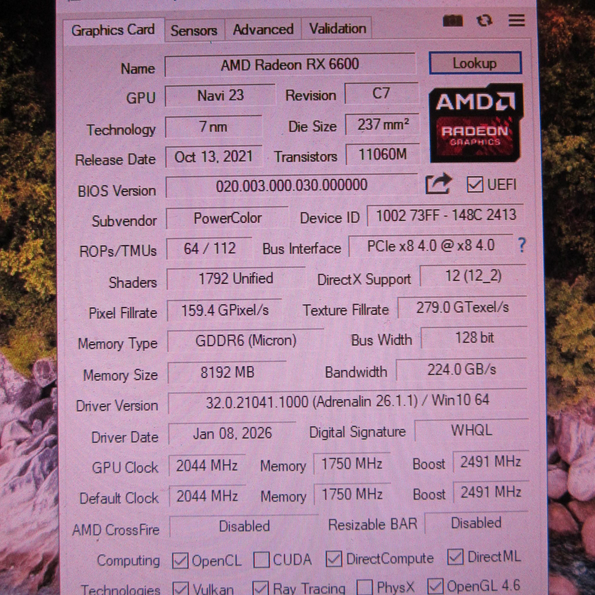 PowerColor Fighter RX 6600 8GB GDDR6 Graphics Card AXRX PCI Express 4.0