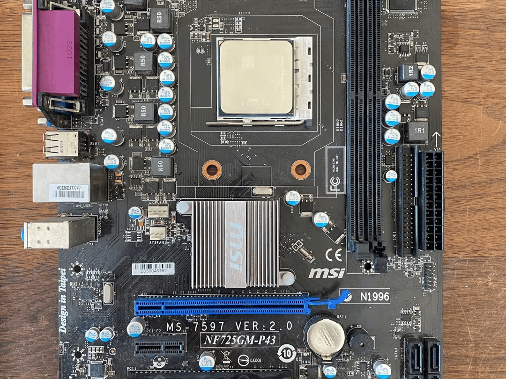 [BROKEN] MSI NF725GM-P43 Motherboard with CPU