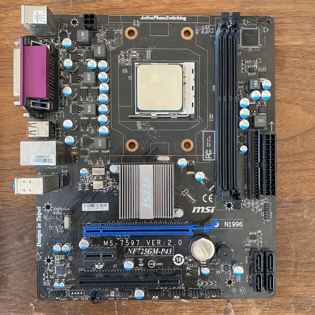 [BROKEN] MSI NF725GM-P43 Motherboard with CPU