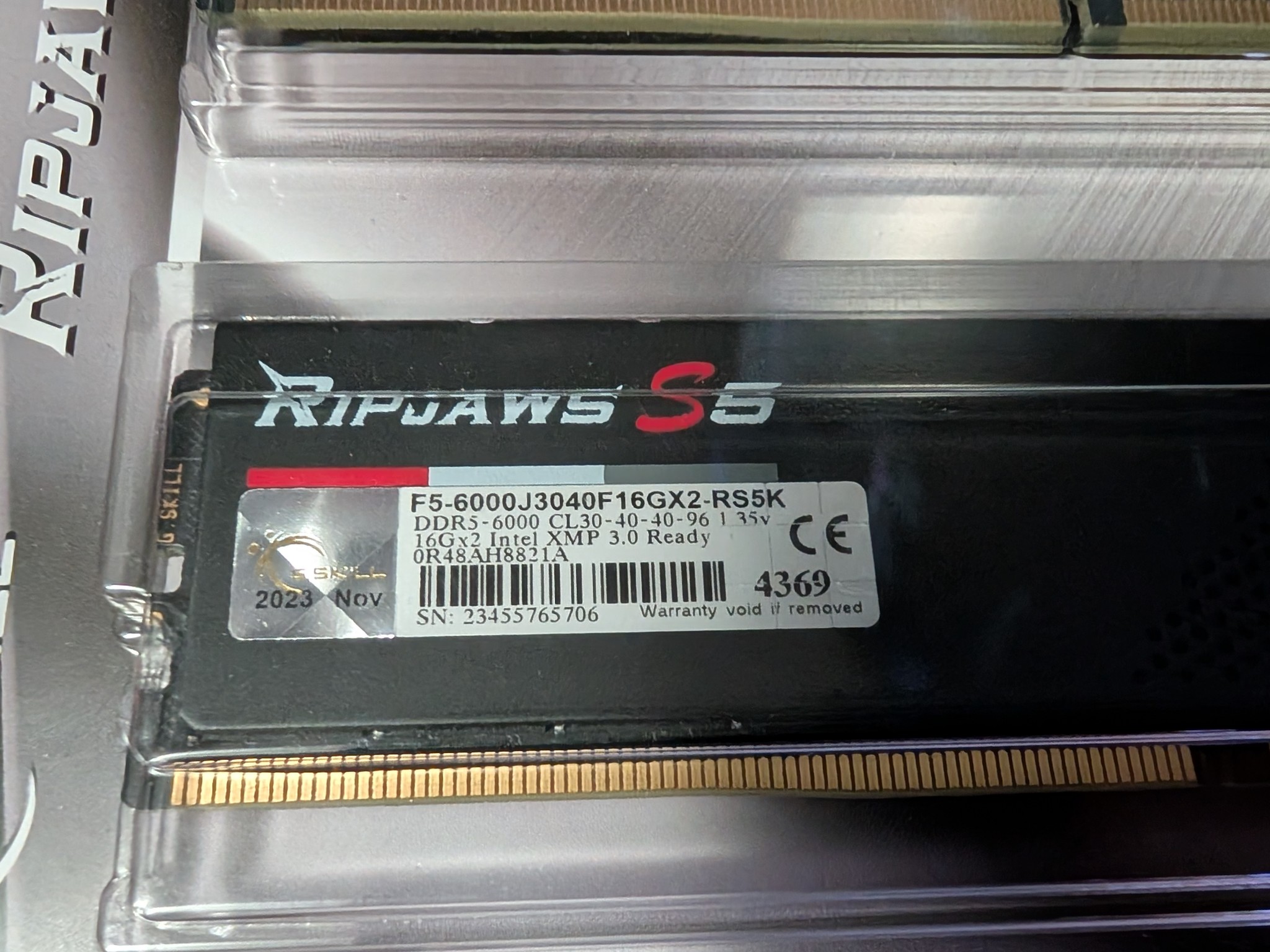 G.Skill Ripjaws S5 32GB (2x16GB) DDR5 6000 CL30 RAM