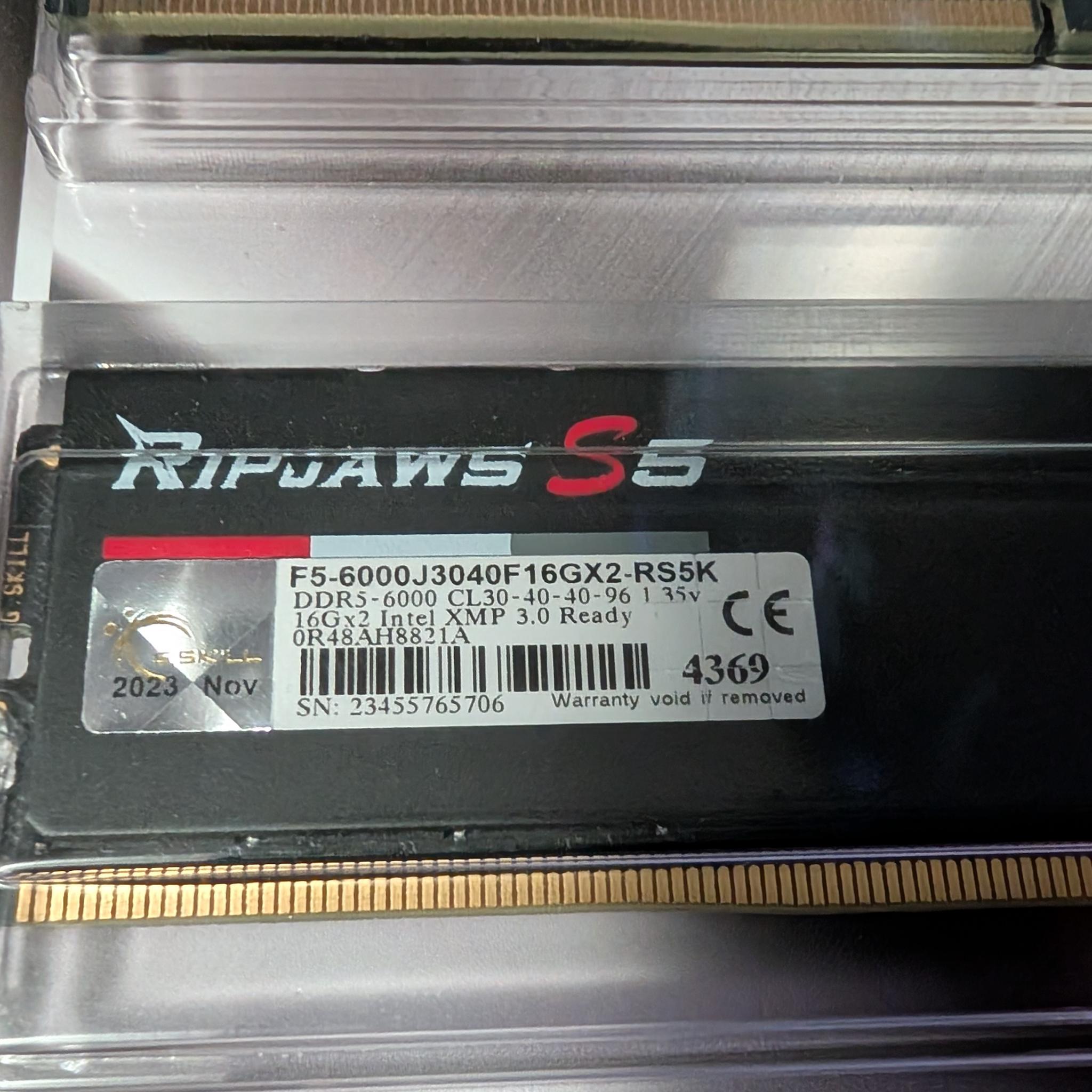 G.Skill Ripjaws S5 32GB (2x16GB) DDR5 6000 CL30 RAM