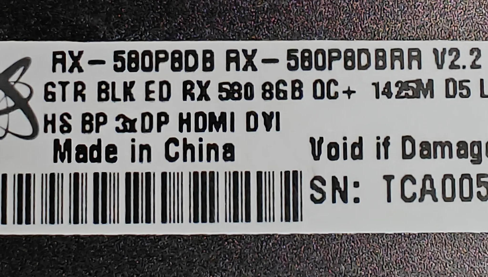 XFX AMD Radeon RX 580 GTR Black Edition 8GB GDDR5 PCI Express 3.0 Graphics Card