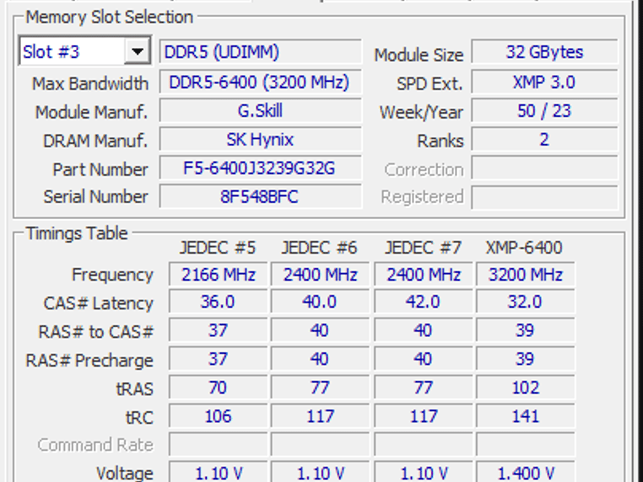 G.Skill Trident Z5 RGB 64GB (2x32GB) DDR5-6400 CL32 | SK Hynix | Tested Stable