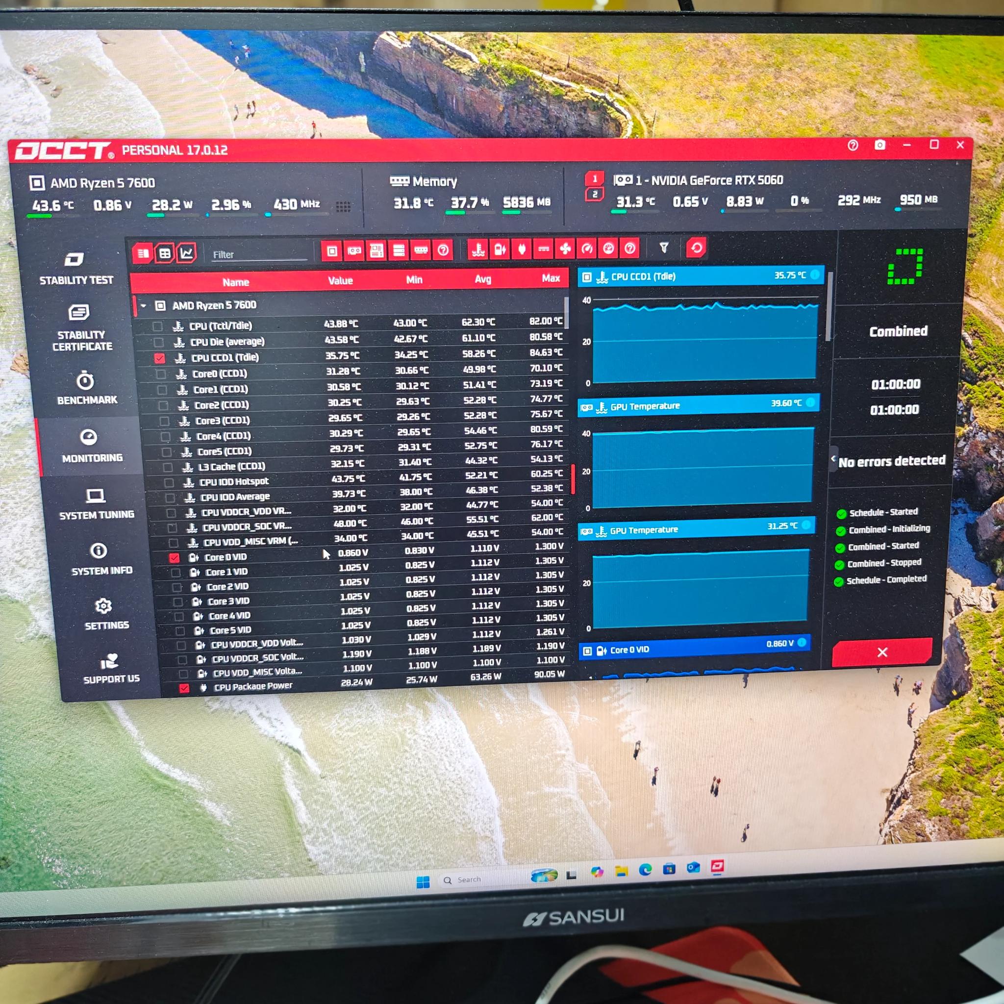 Gaming PC|AMD Ryzen 5 7600| NVIDIA RTX 5060|1 TB NVME SSD M.2|16 GB DDR5 6000|Windows 11 Home Active