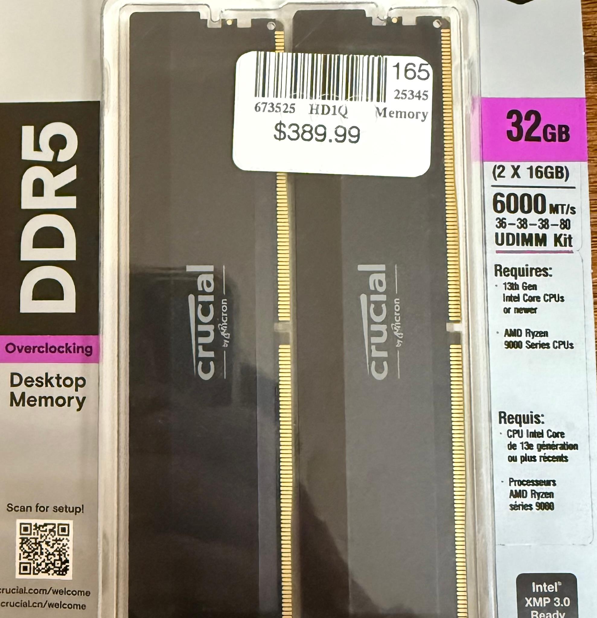Crucial Pro Overclocking DDR5 32GB RAM (2x16GB)