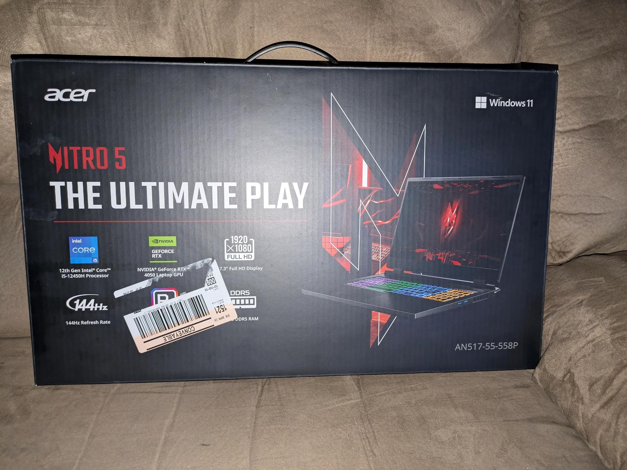 17.3" Acer Nitro 5 RTX 4050 Gaming Laptop (AN517-55-558P)