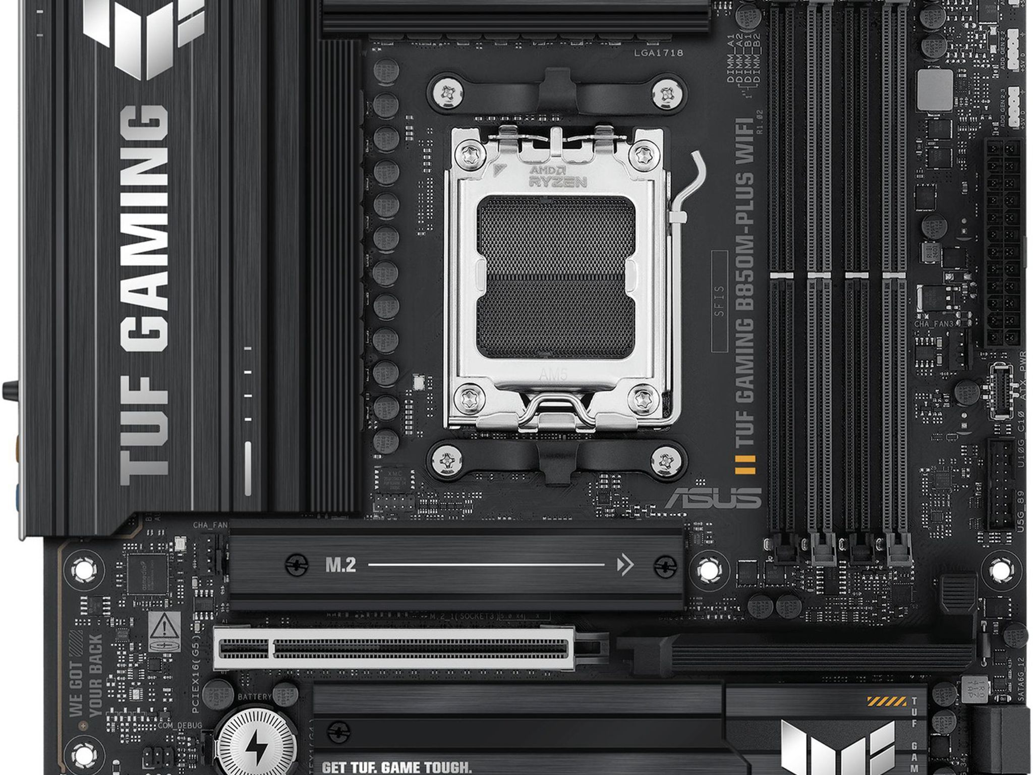 ASUS TUF GAMING B850M-PLUS WIFI AMD B850 AM5 DDR5 MicroATX Desktop Motherboard