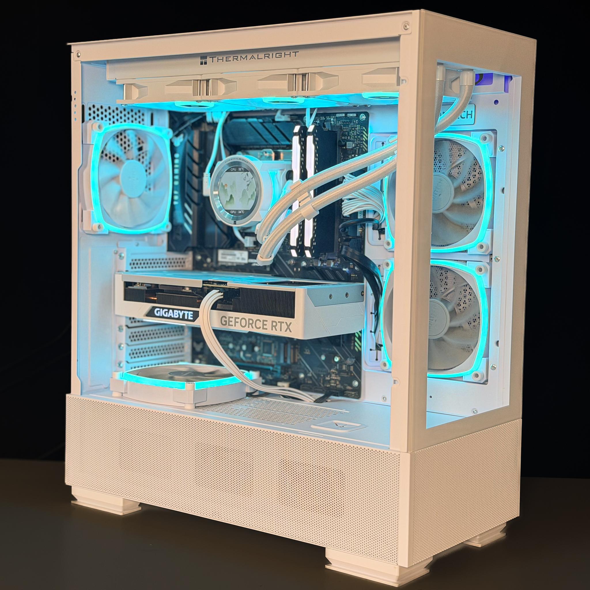 🤍❄️ Snow Day | i9-12900K | RTX 4070 Super | 32GB DDR4 | 2TB Gen4 | 360mm LCD AIO ❄️🤍