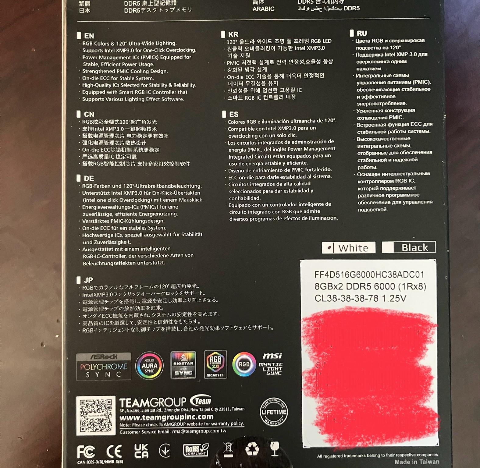 TEAMGROUP 8GBx2 (16GB) RAM DDR5 6000
