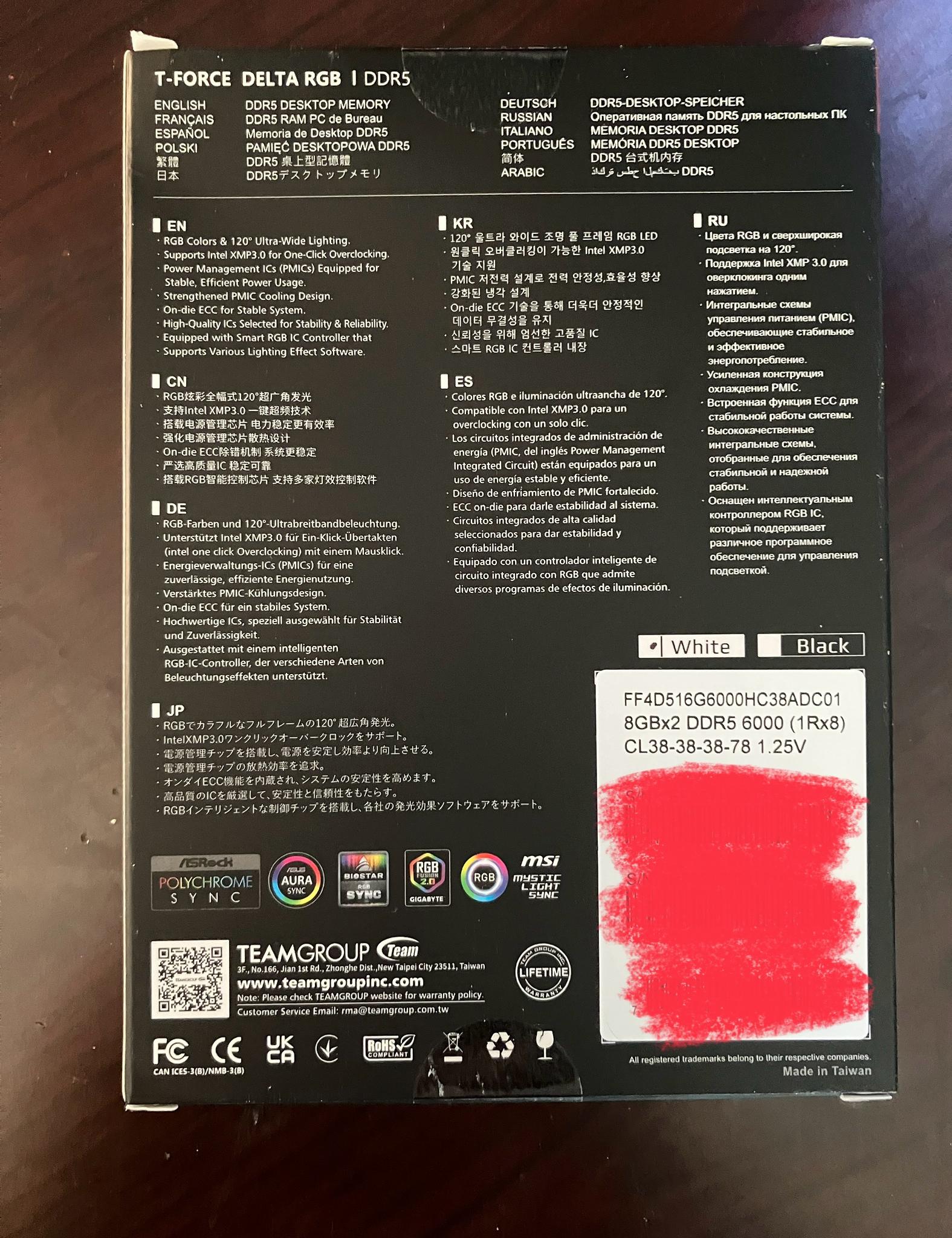TEAMGROUP 8GBx2 (16GB) RAM DDR5 6000