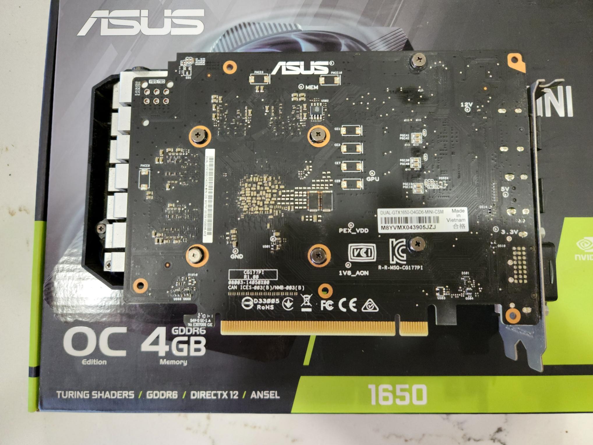 ASUS DUAL MINI Geforce GTX 1650 OC 4gb GDDR6