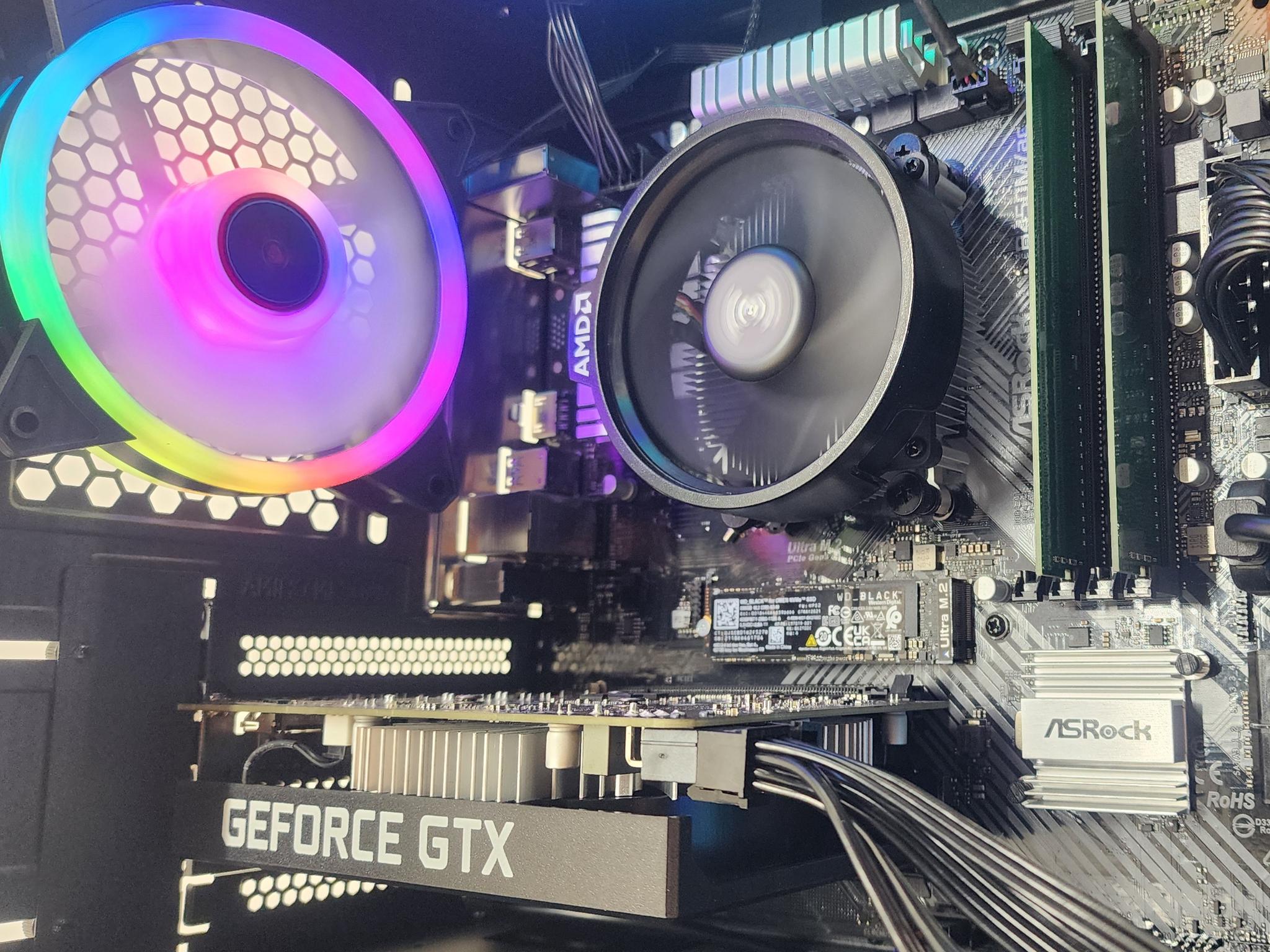 Gaming PC Ryzen 7 2700X 16GB RAM 256GB SSD + 1TB HDD GTX 1650 SUPER 4GB Windows 11 Computer