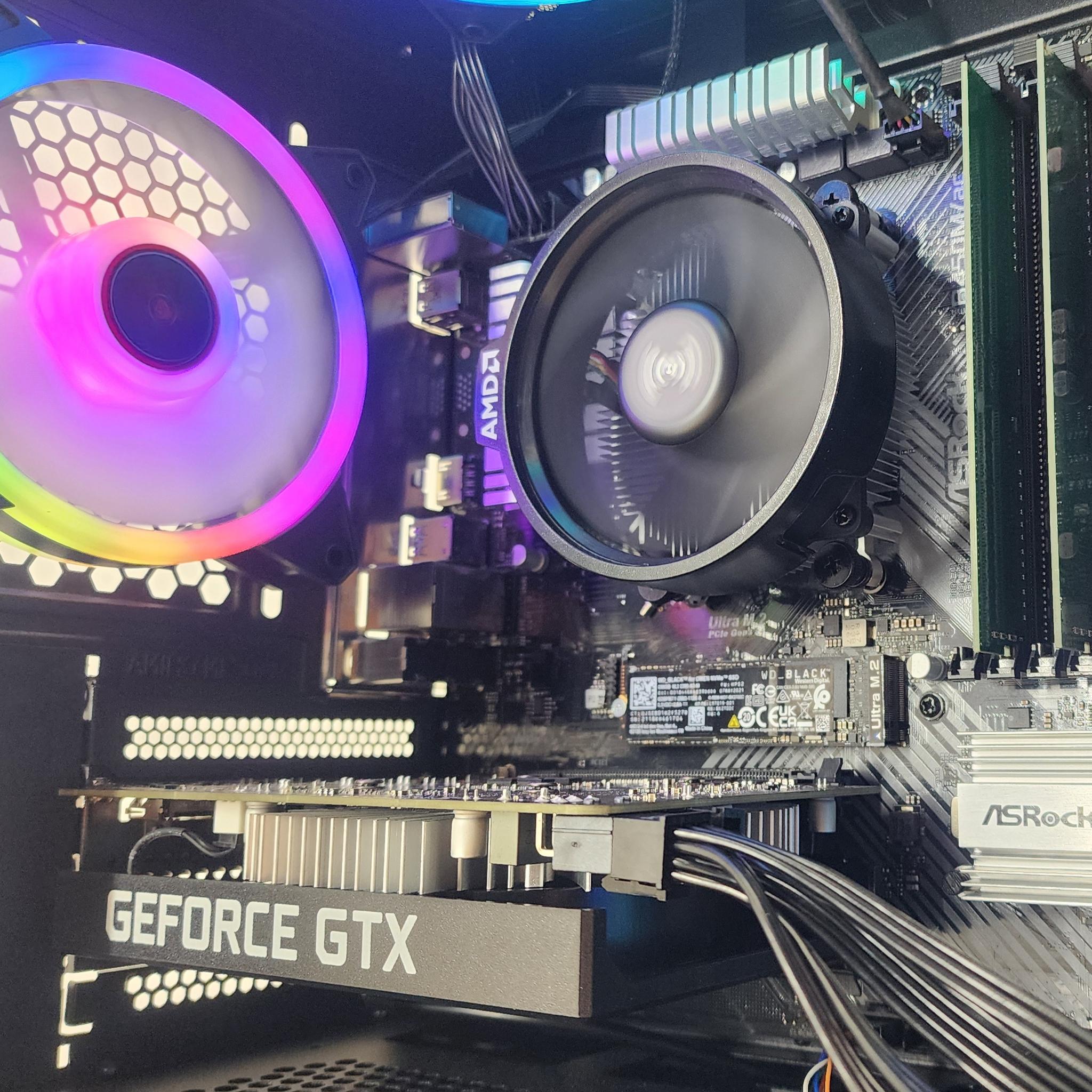 Gaming PC Ryzen 7 2700X 16GB RAM 256GB SSD + 1TB HDD GTX 1650 SUPER 4GB Windows 11 Computer