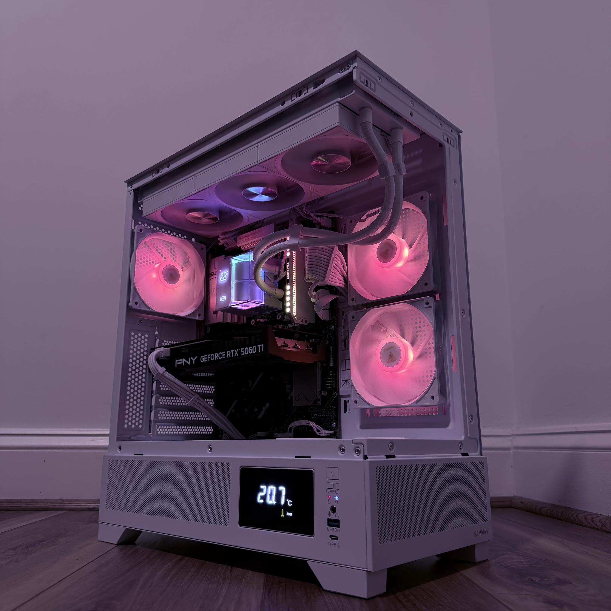 ❄️"Artic Halo"❄️| 1080/1440p Gaming | 5060 Ți | Ryzen 7 8700F | 32GB Ram | 1tb WD Blue SSD | WiFi