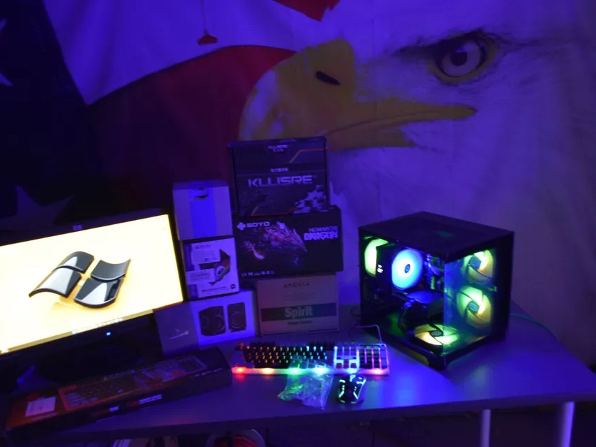 Desktop pc gaming RYZEN 5 3600 16GB RAM RX5500 8 GB NVME 1TB+1 TB HHD ALL RGB CONTROL