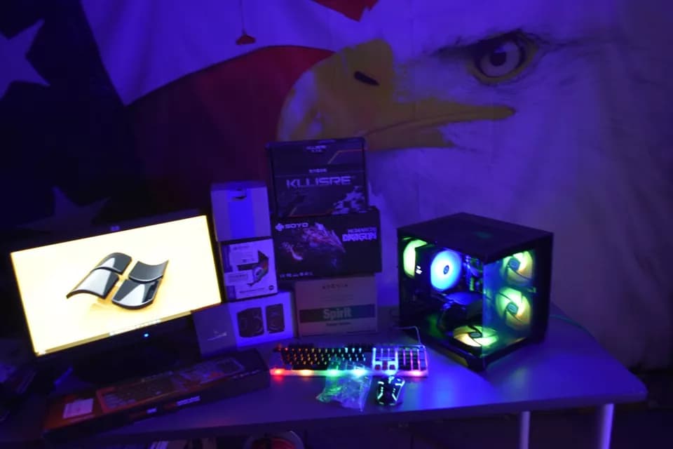 Desktop pc gaming RYZEN 5 3600 16GB RAM RX5500 8 GB NVME 1TB+1 TB HHD ALL RGB CONTROL