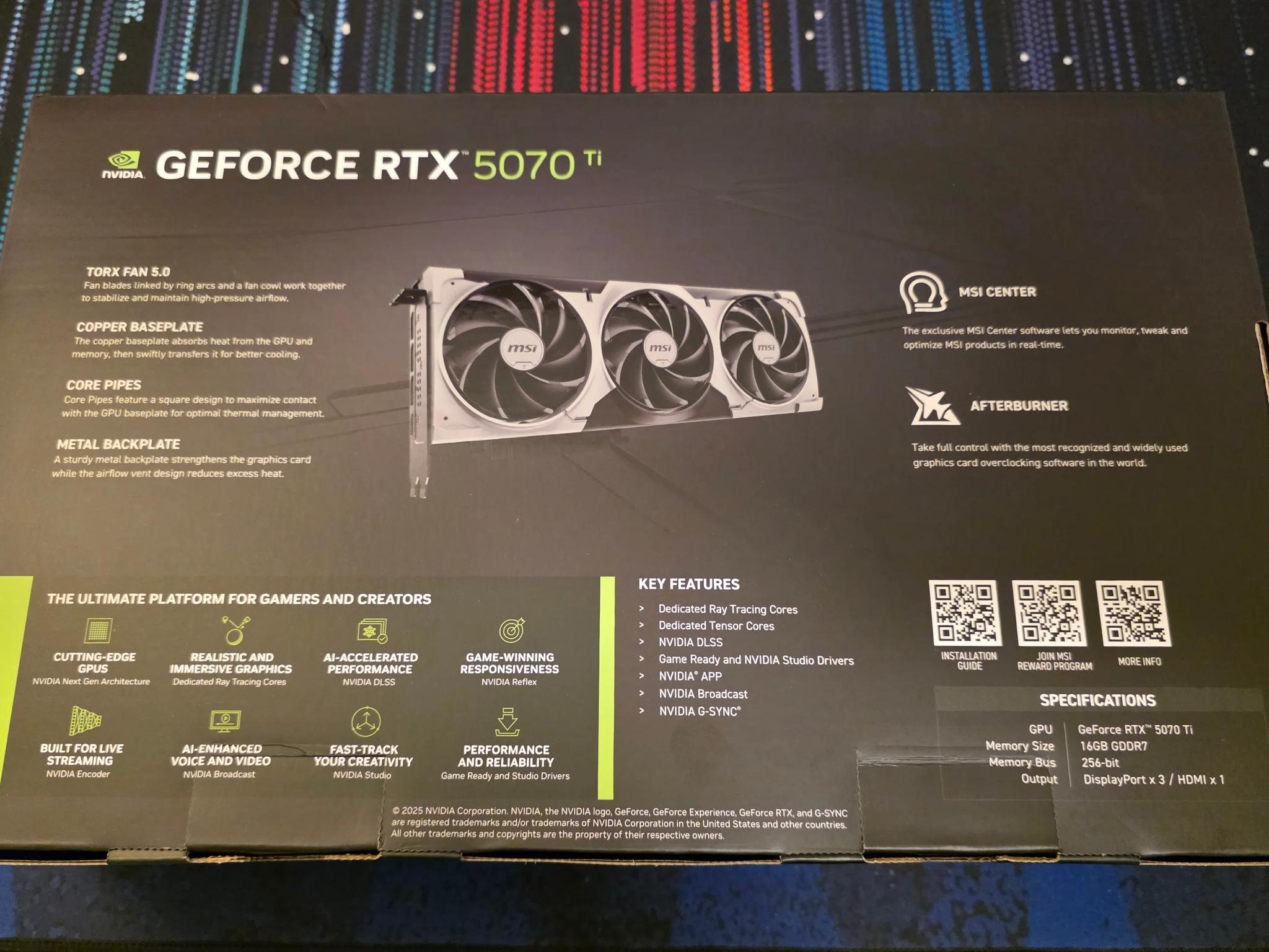 5070TI MSI Ventus 3x 16gb