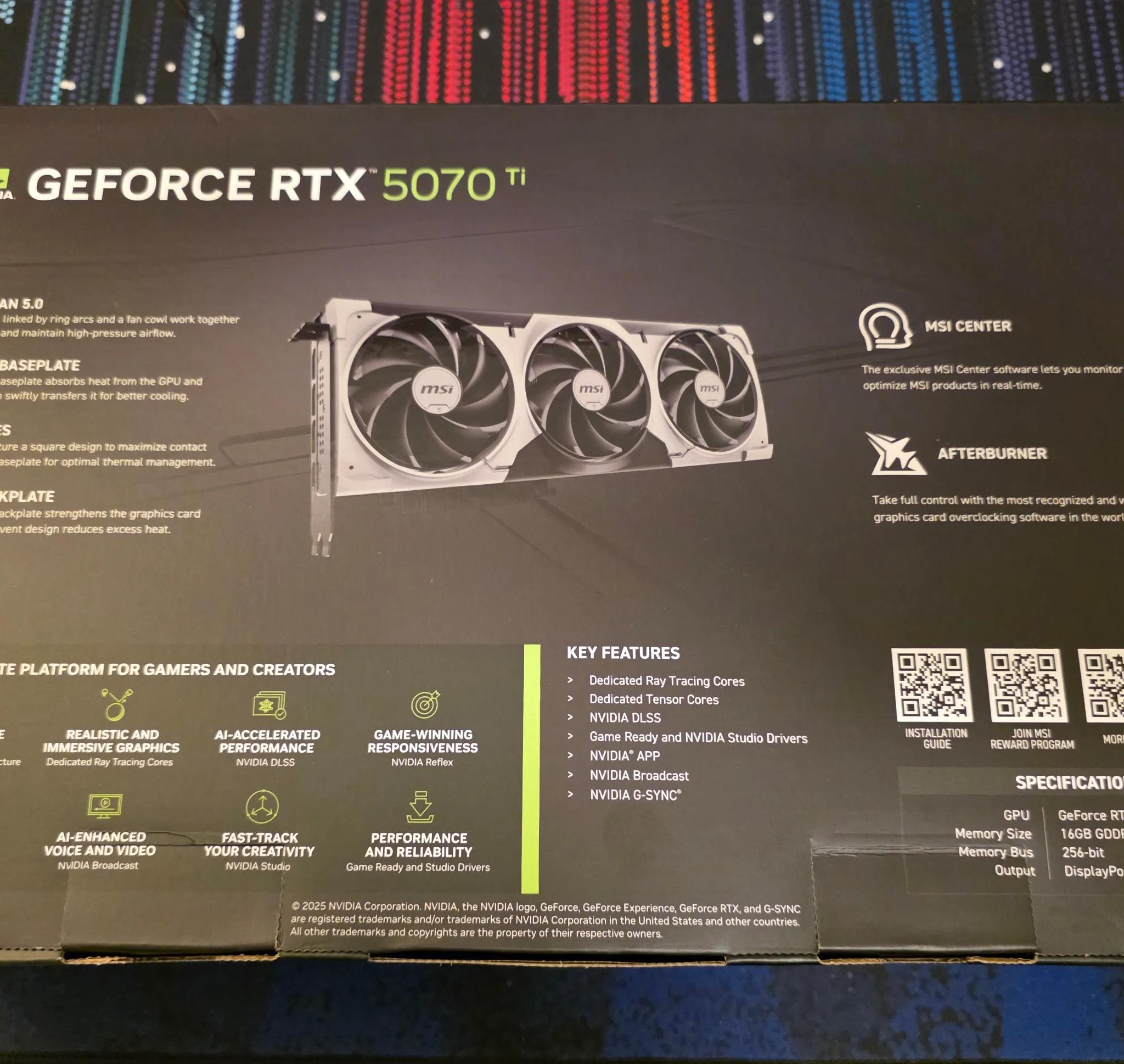 5070TI MSI Ventus 3x 16gb