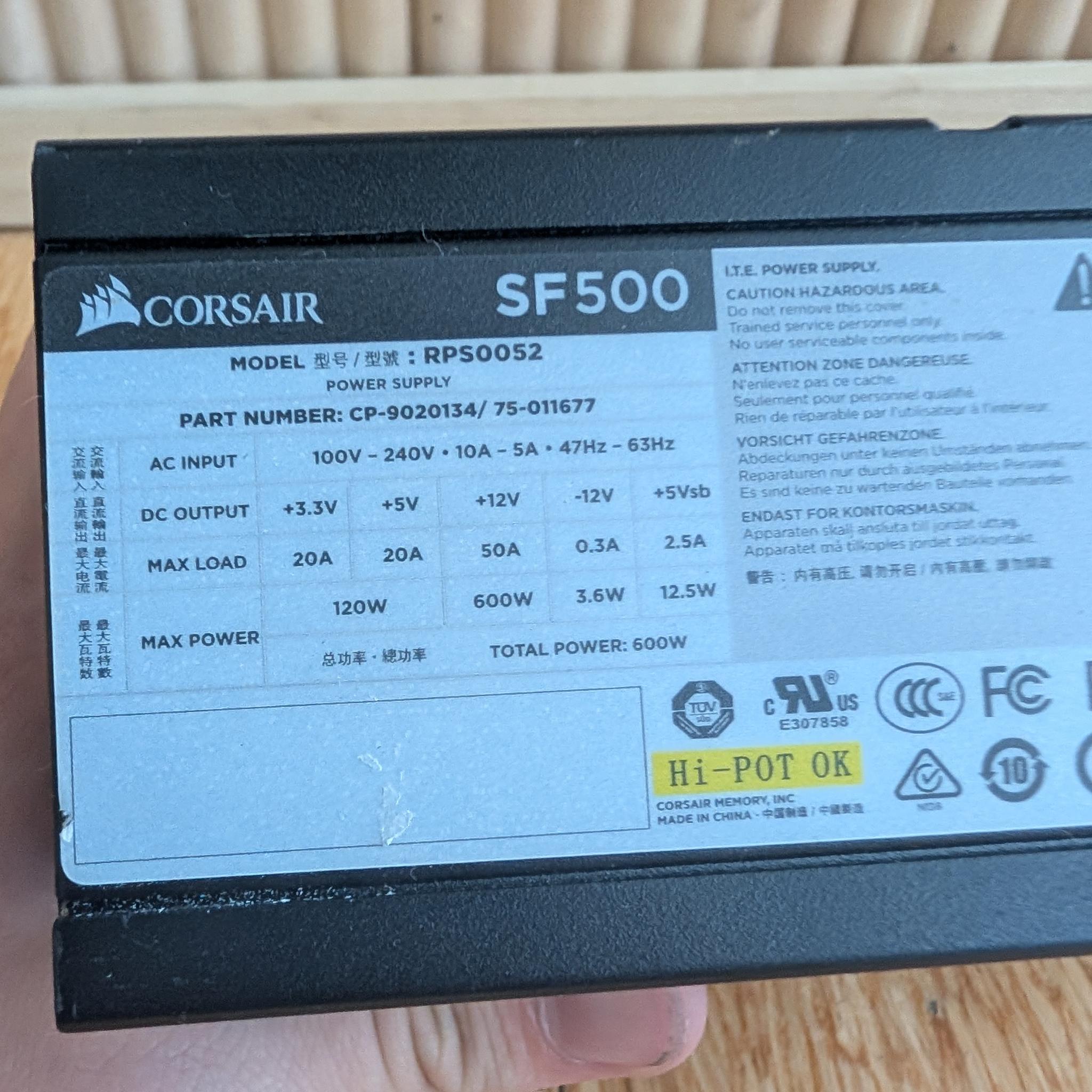 Corsair SF500 SFX PSU