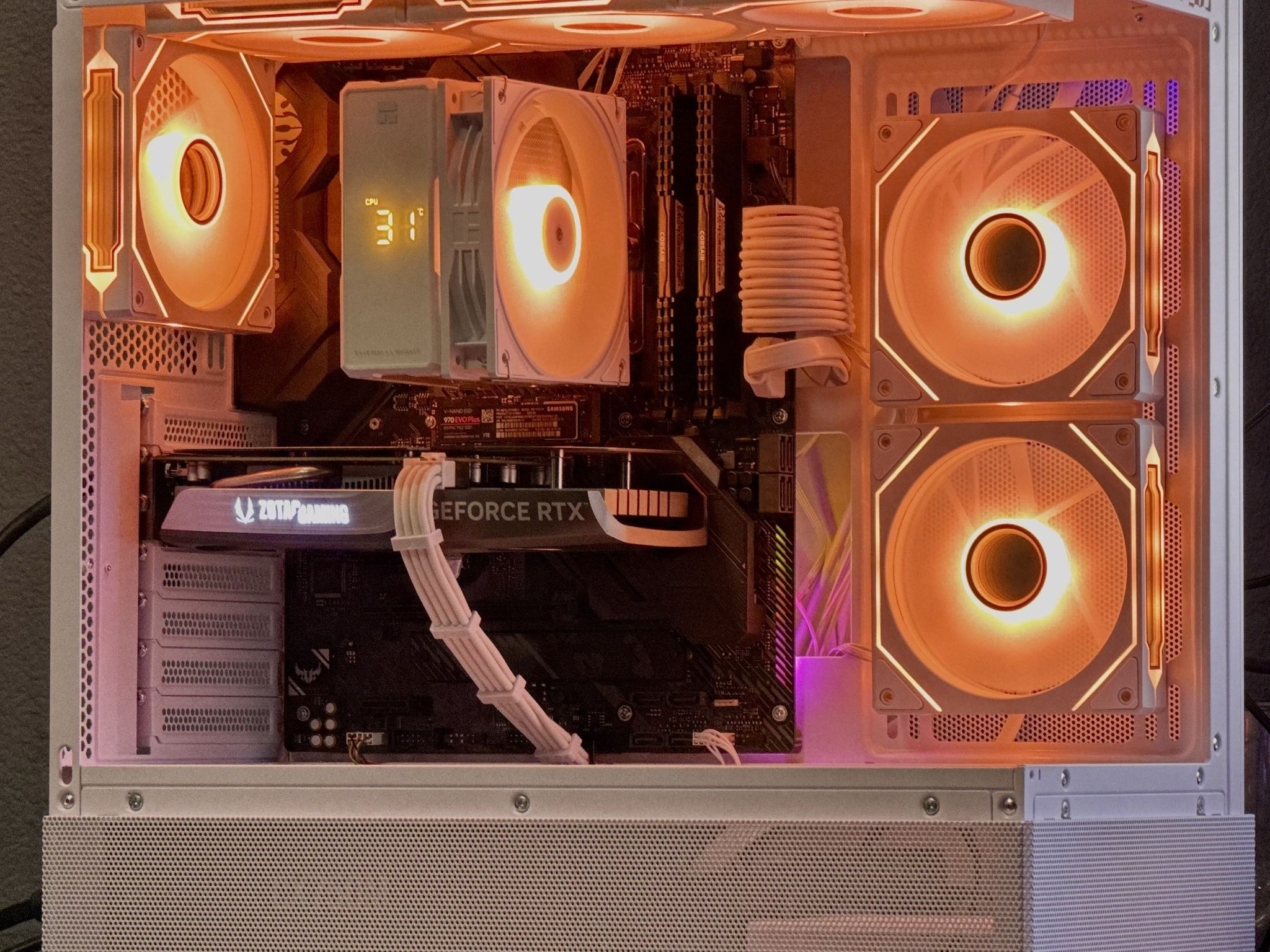 White RGB 1080P Gaming PC | RTX 4060 8GB | R5 5500 | 16 GB DDR4 | 1 TB SSD | WIFI+Bluetooth