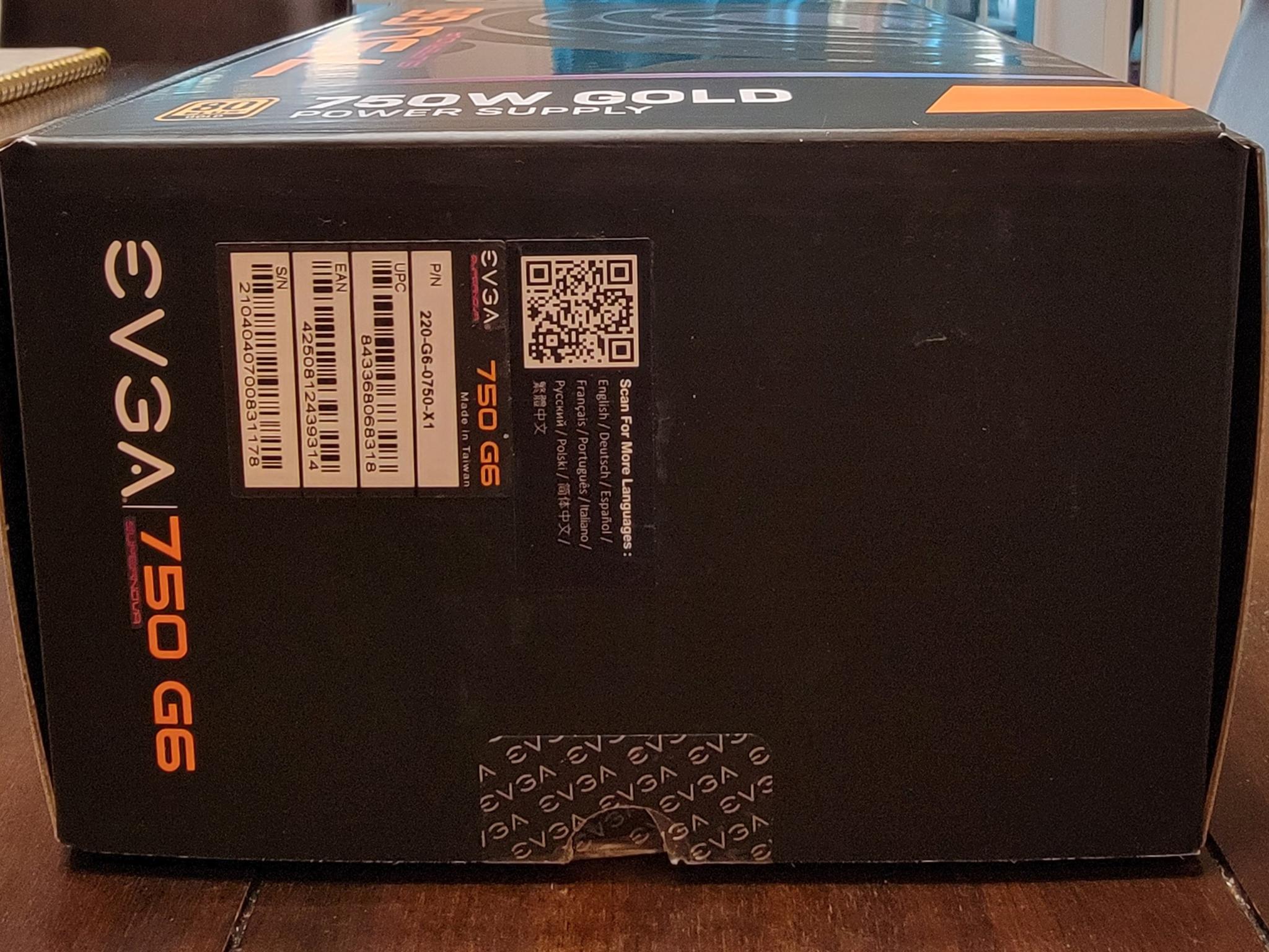 EVGA SuperNOVA 750 G6, 80 Plus Gold 750W
