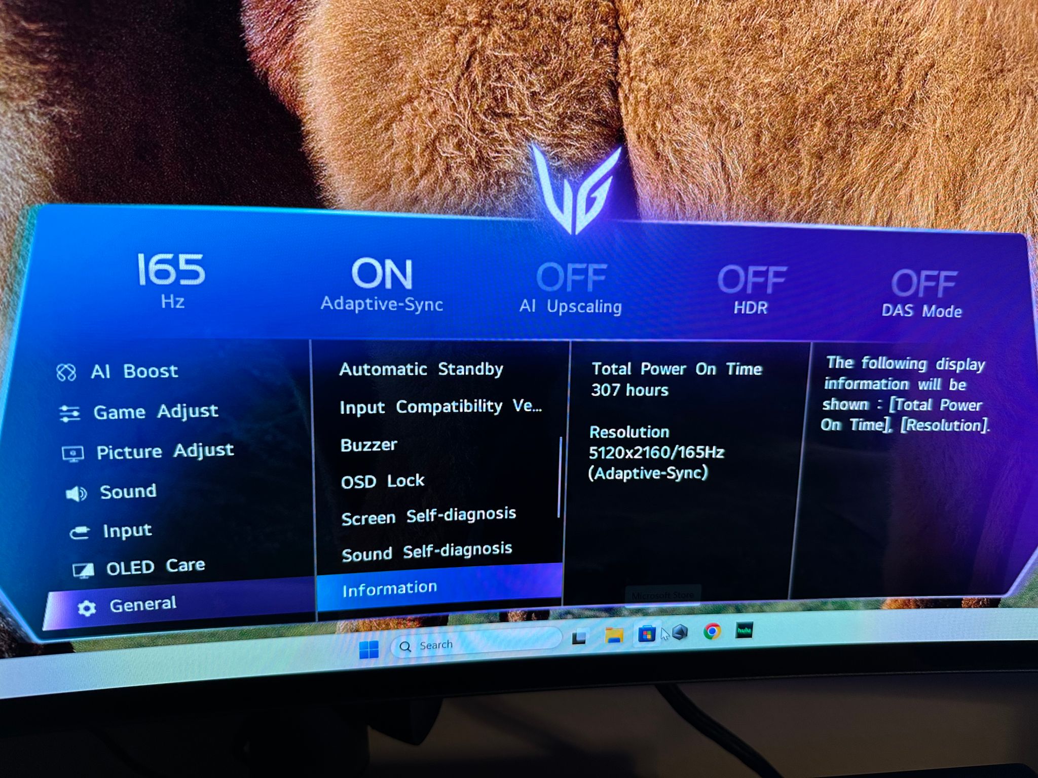 LG 39GX950B-B 39-inch Ultragear evo 5K2K OLED 165Hz Curved Gaming Monitor