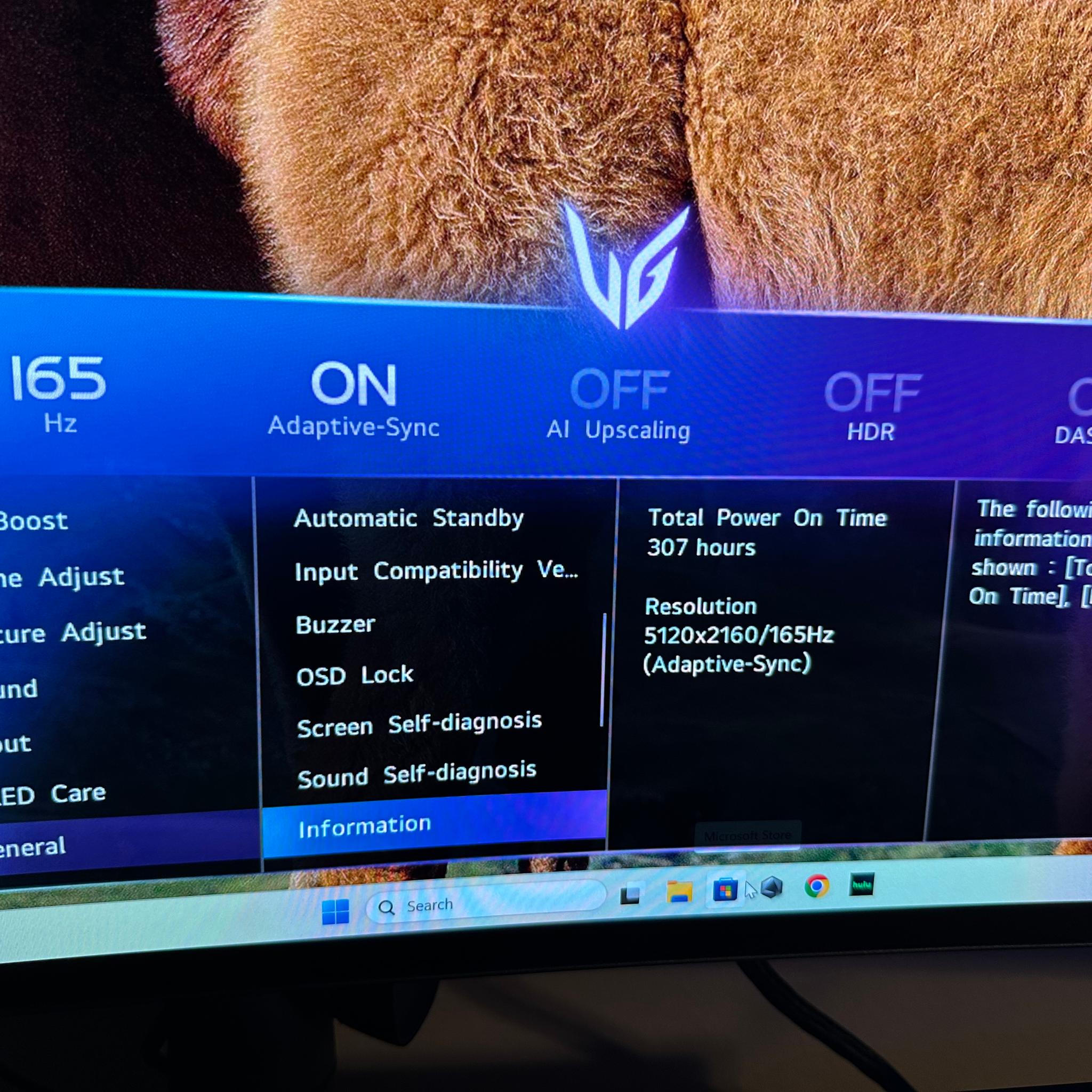 LG 39GX950B-B 39-inch Ultragear evo 5K2K OLED 165Hz Curved Gaming Monitor