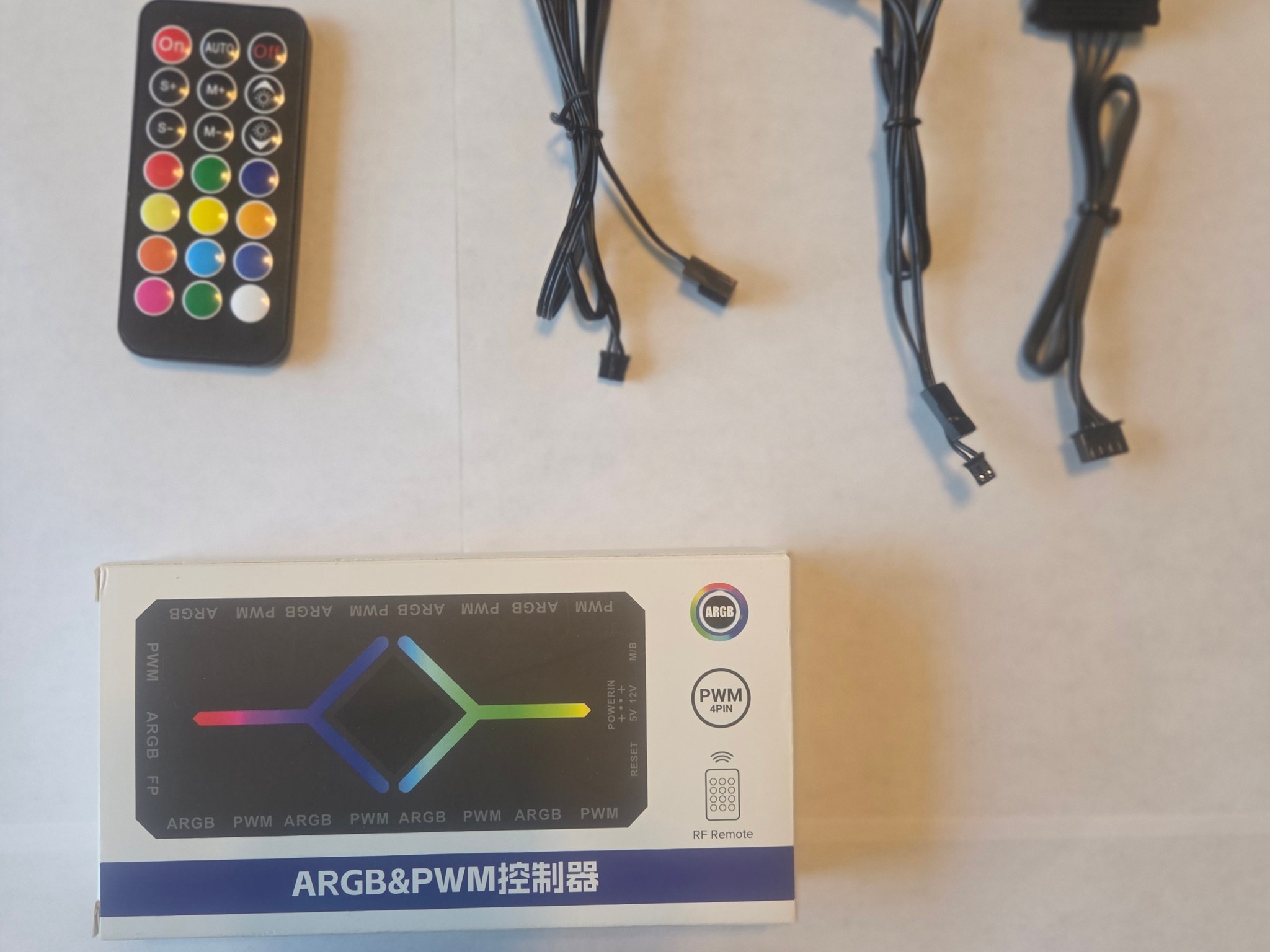 ARGB Fan PWM Controller Hub Splitter with Remote 4PIN 9 ports Black