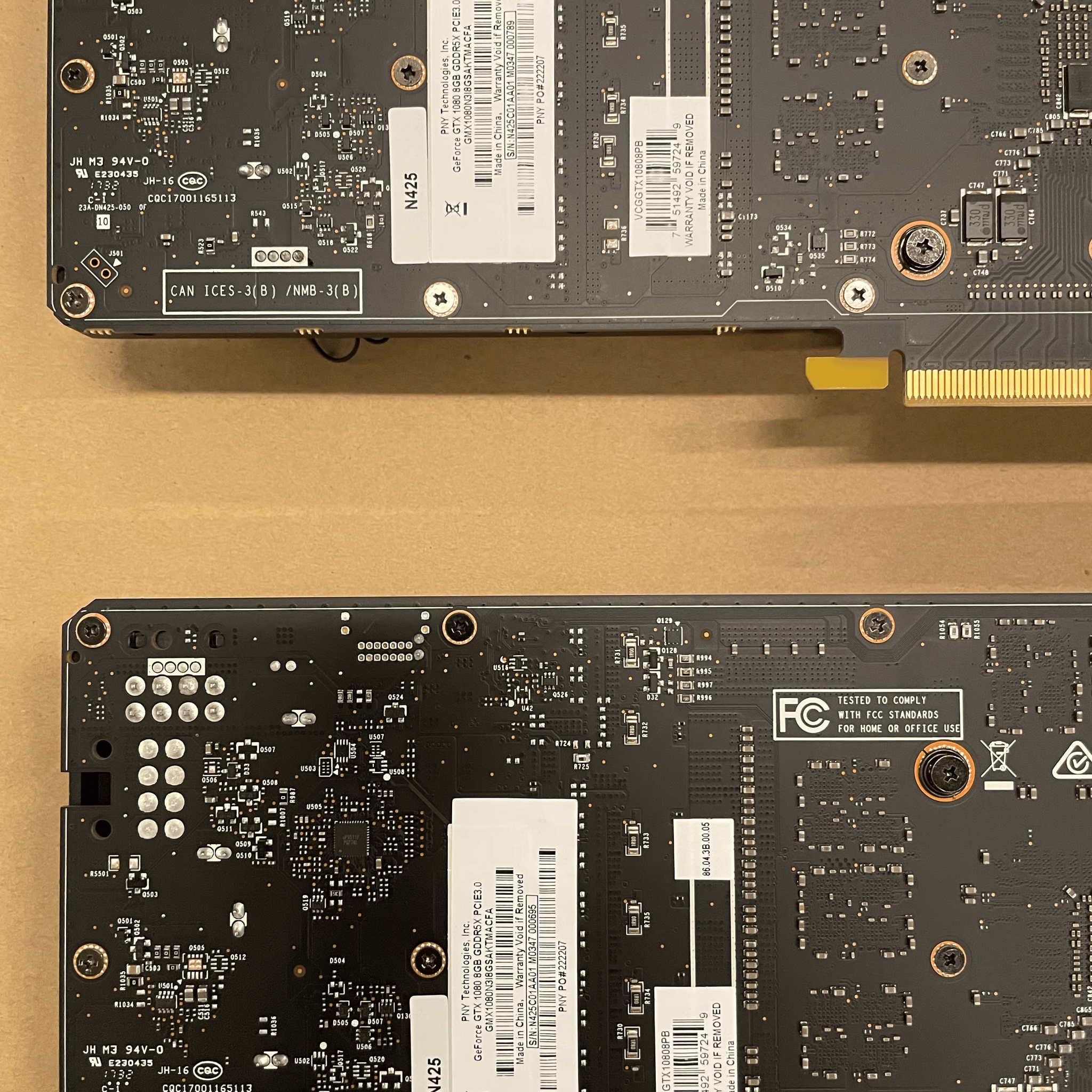 4qty, PNY Geforce GTX 1080 8GB Blower, Shroud removed/not included