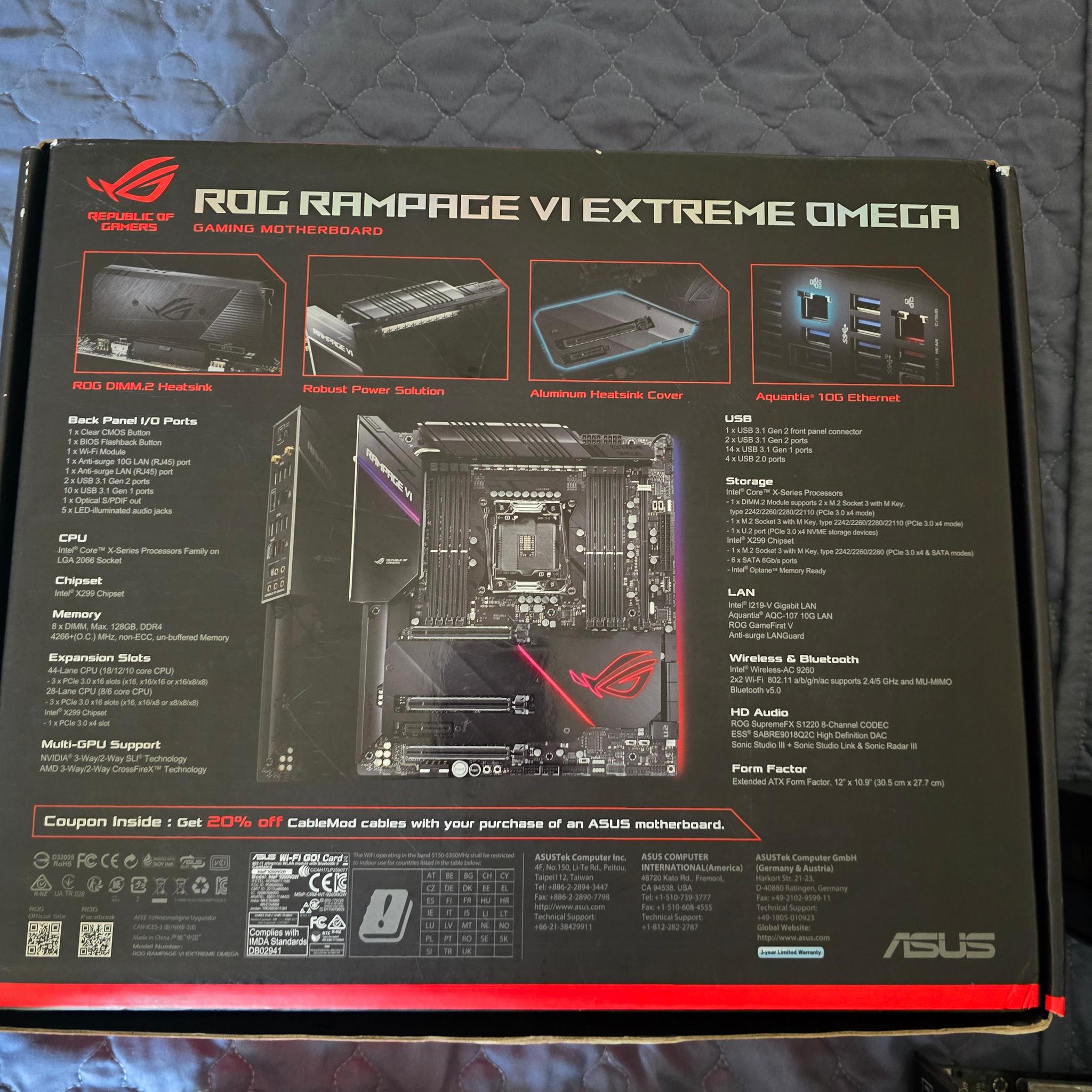 ASUS X299 ROG RAMPAGE VI EXTREME OMEGA LGA 2066