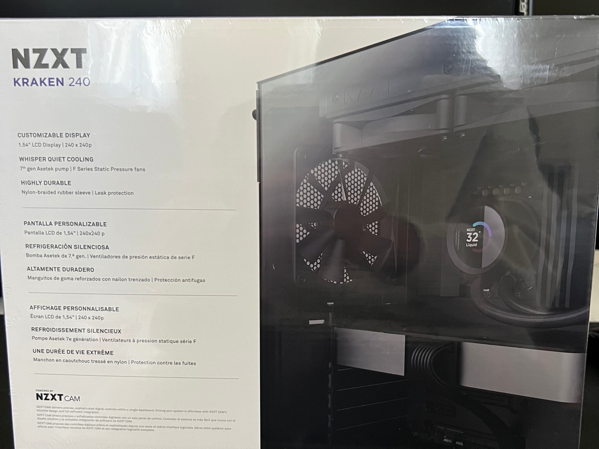 NZXT Kraken 240 2x120mm AiO Liquid CPU Cooler - Matte Black