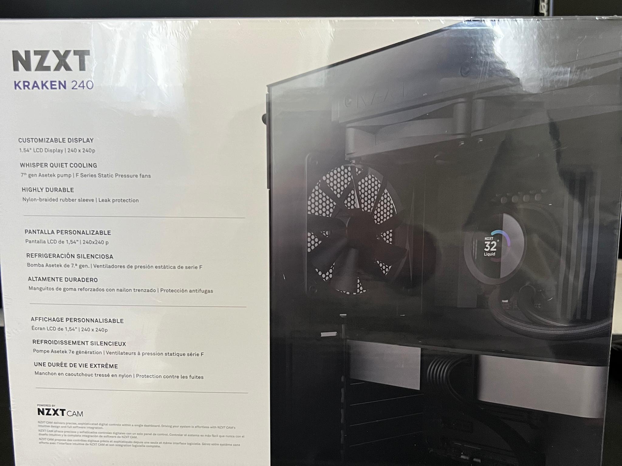 NZXT Kraken 240 2x120mm AiO Liquid CPU Cooler - Matte Black