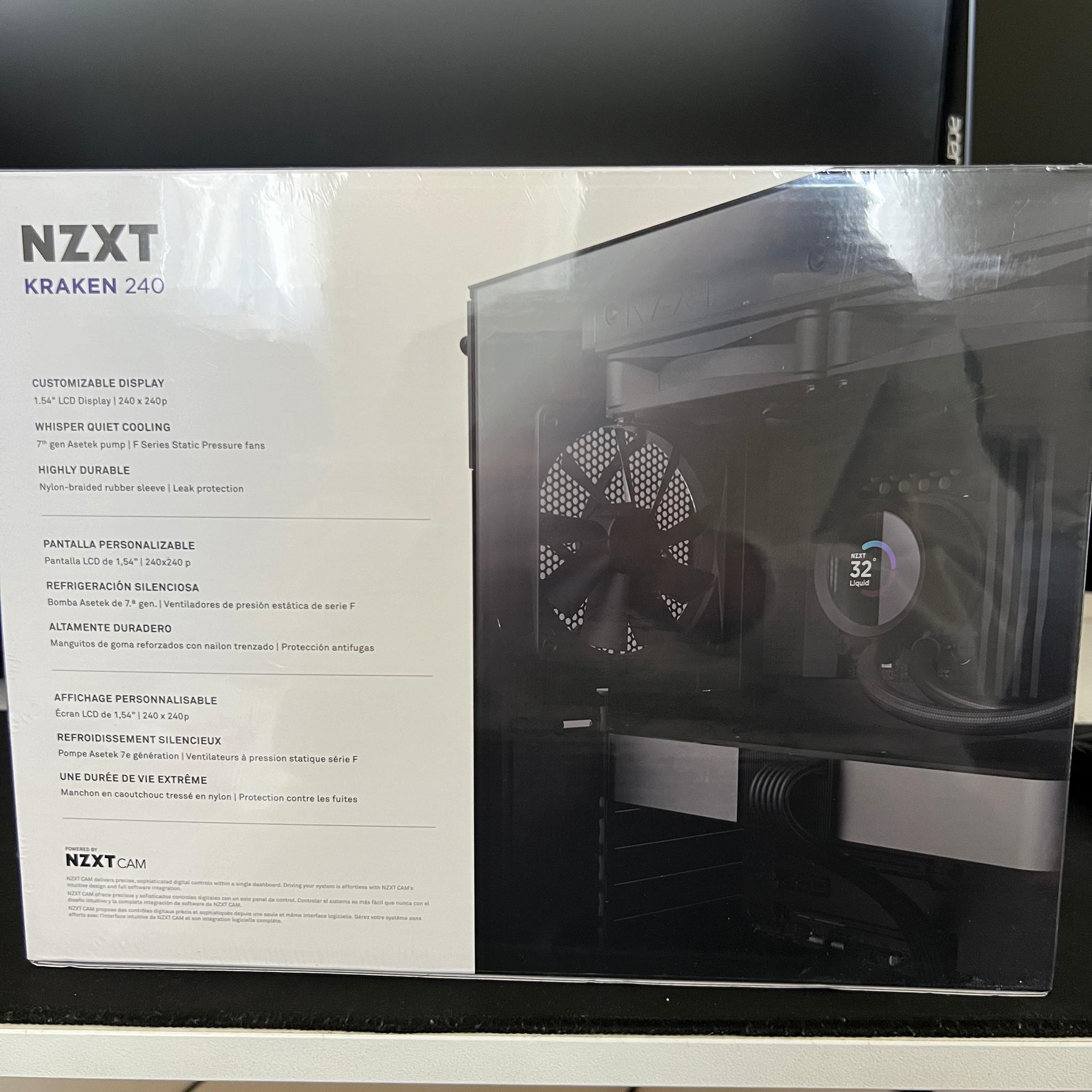 NZXT Kraken 240 2x120mm AiO Liquid CPU Cooler - Matte Black