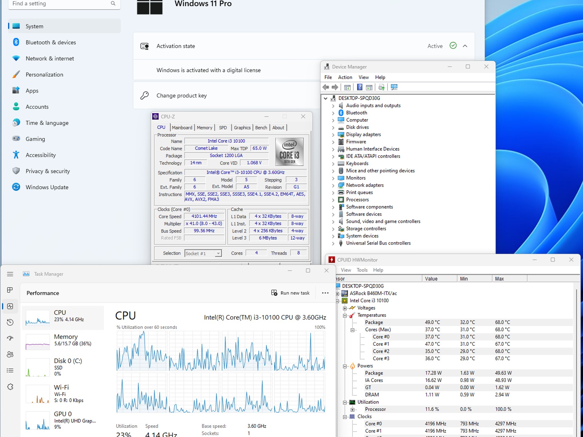 CPU+Motherboard+RAM+SSD combo: AsRock b460m itx, i3 10100, 16 Gb Ram RGB Corsair, Crucial 256G m.2 