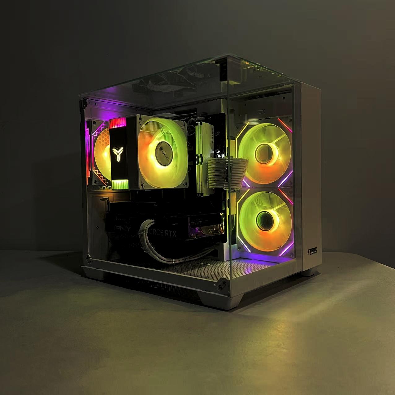 🔥Full-view design🔥 RTX 4060|R5-5600|1TB M.2|32GB RAM|ARGB Fans|WIFI||DepxTech Pre-Built PC