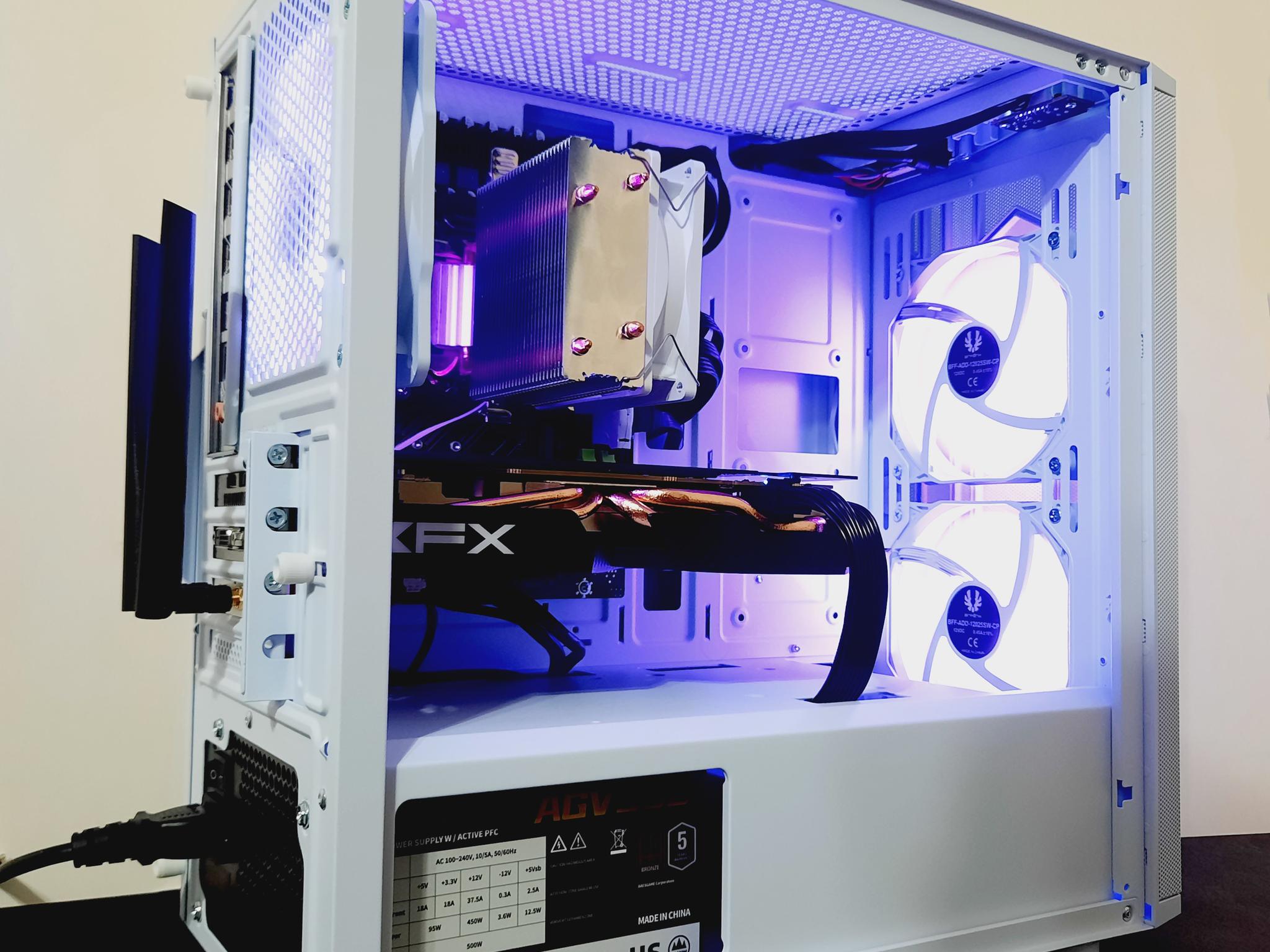 ⚡Budget White Gaming PC - Intel Xeon 8-cores ● 16GB RAM ● 512GB SSD ● AMD RX 580 8GB
