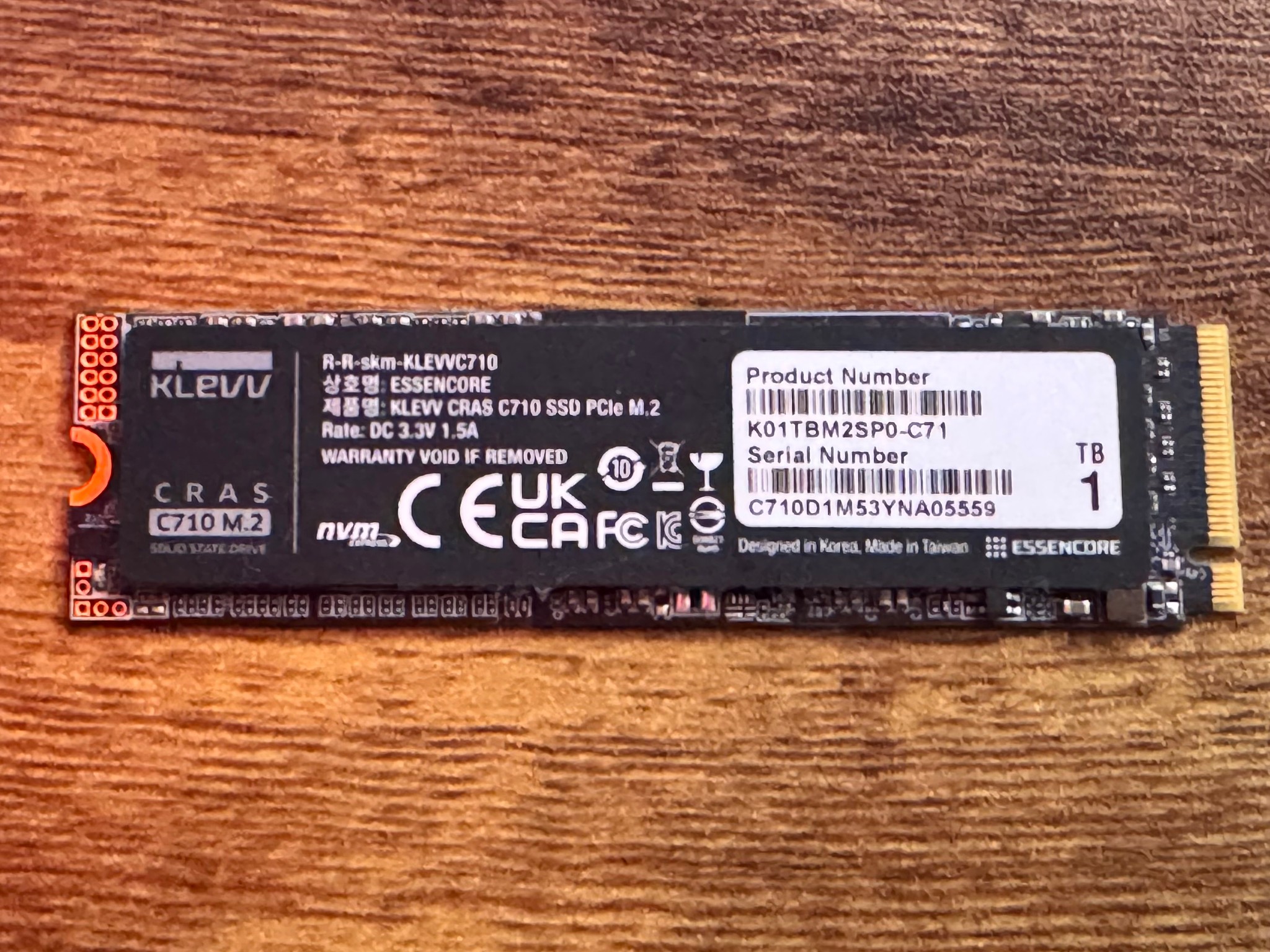 1TB NVMe PCle Gen3x4 KLEVV SSD