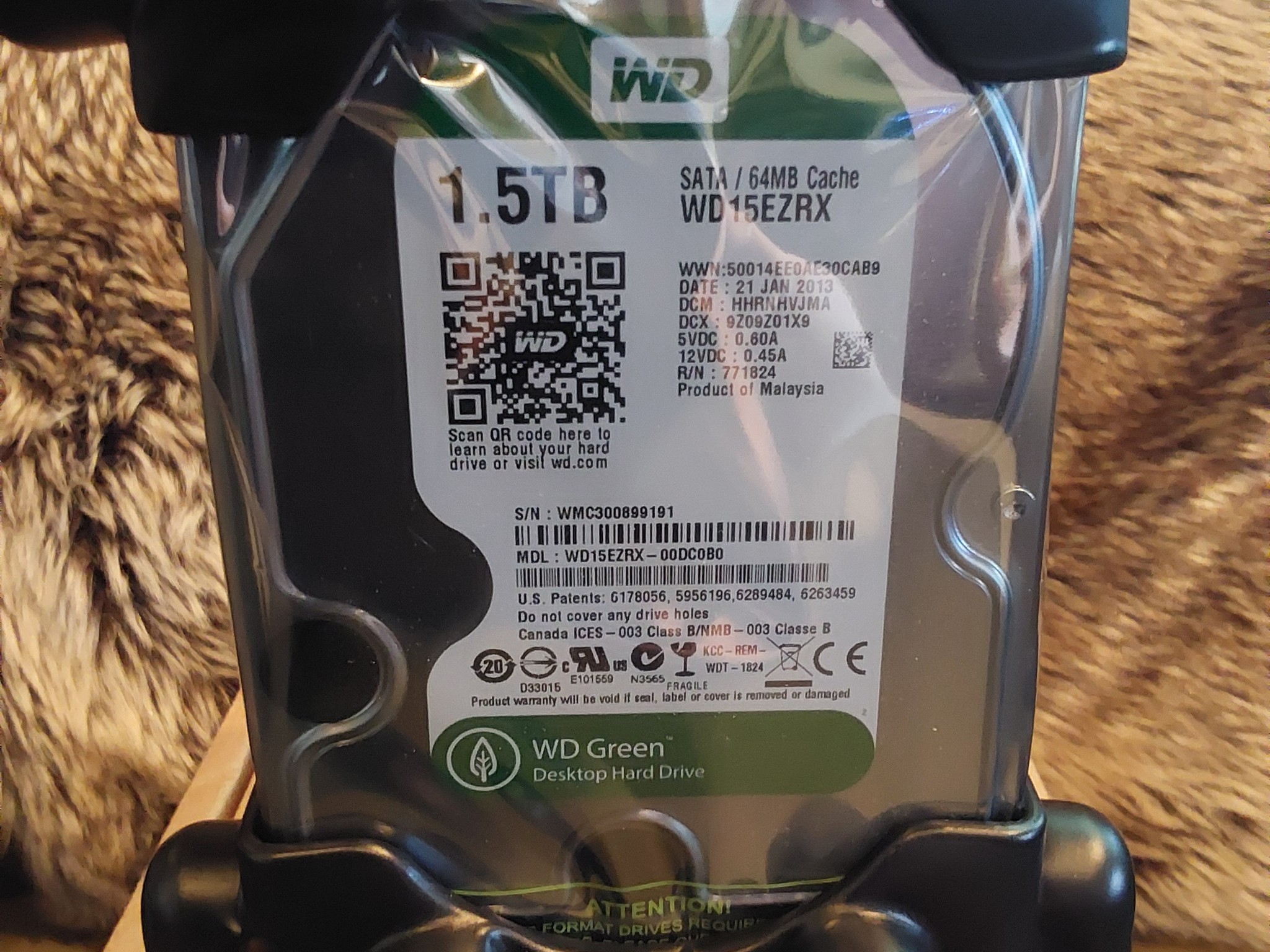 NEW WESTERN DIGITAL 1.5 TB 3.5 in. SATA INTERNAL DESKTOP HARD DRIVE