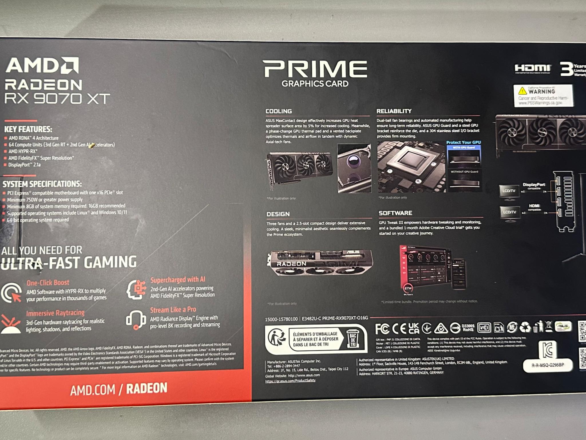 Copy of ASUS Prime Radeon™ RX 9070 XT OC Edition 16GB