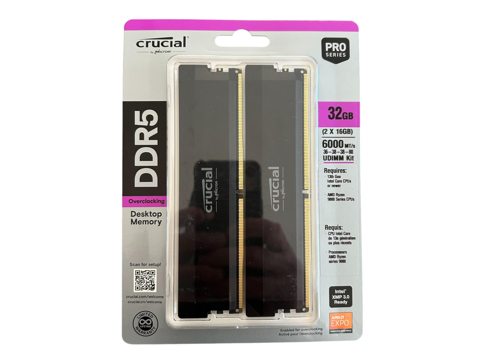 Crucial Pro OC 32GB DDR5 6000MT/s CL36 (AMD EXPO)