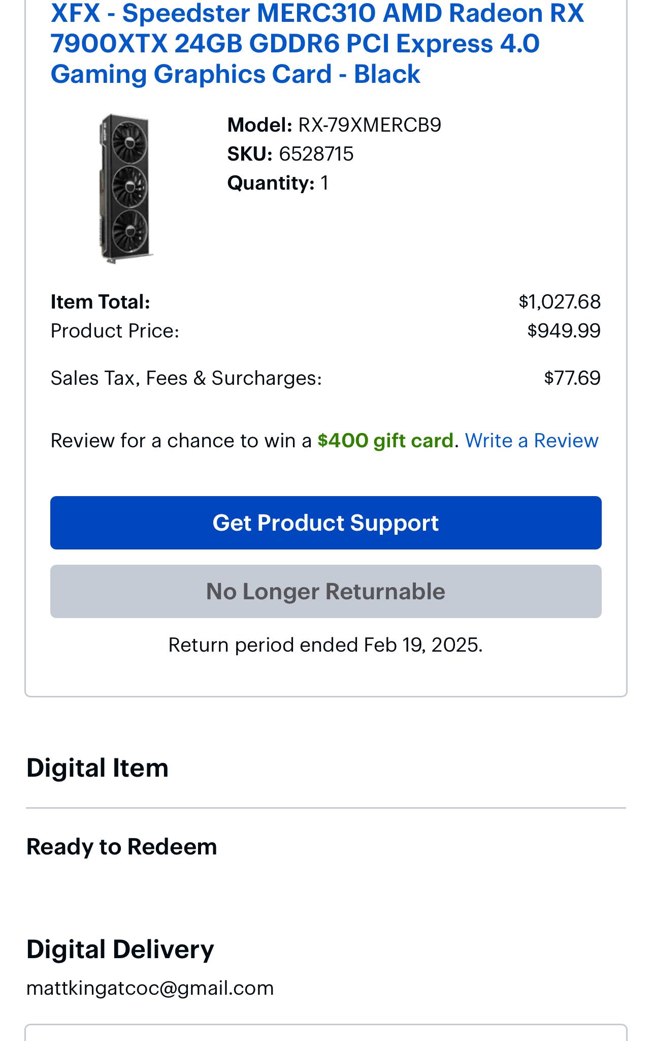 XFS 7900xtx merc 310 24gig 4.0